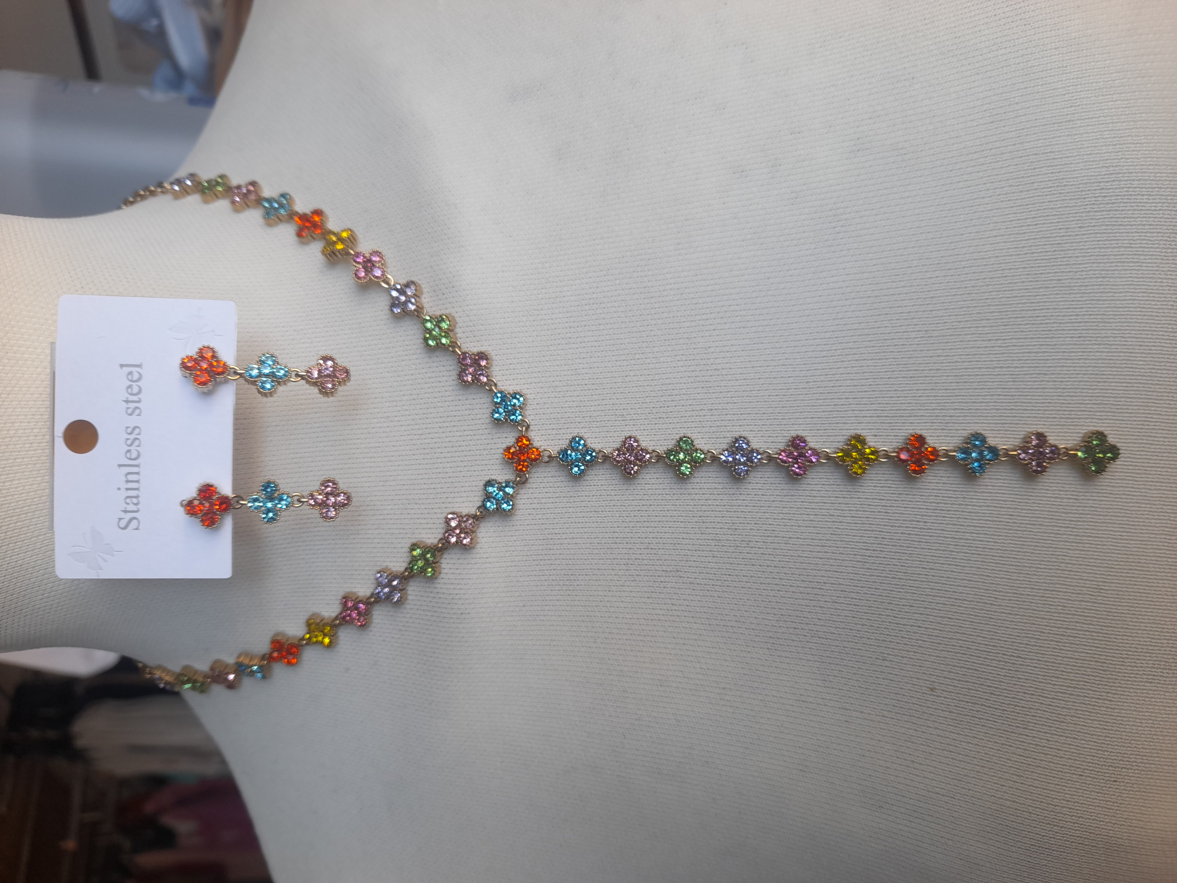PARURE STRASS FLEURS