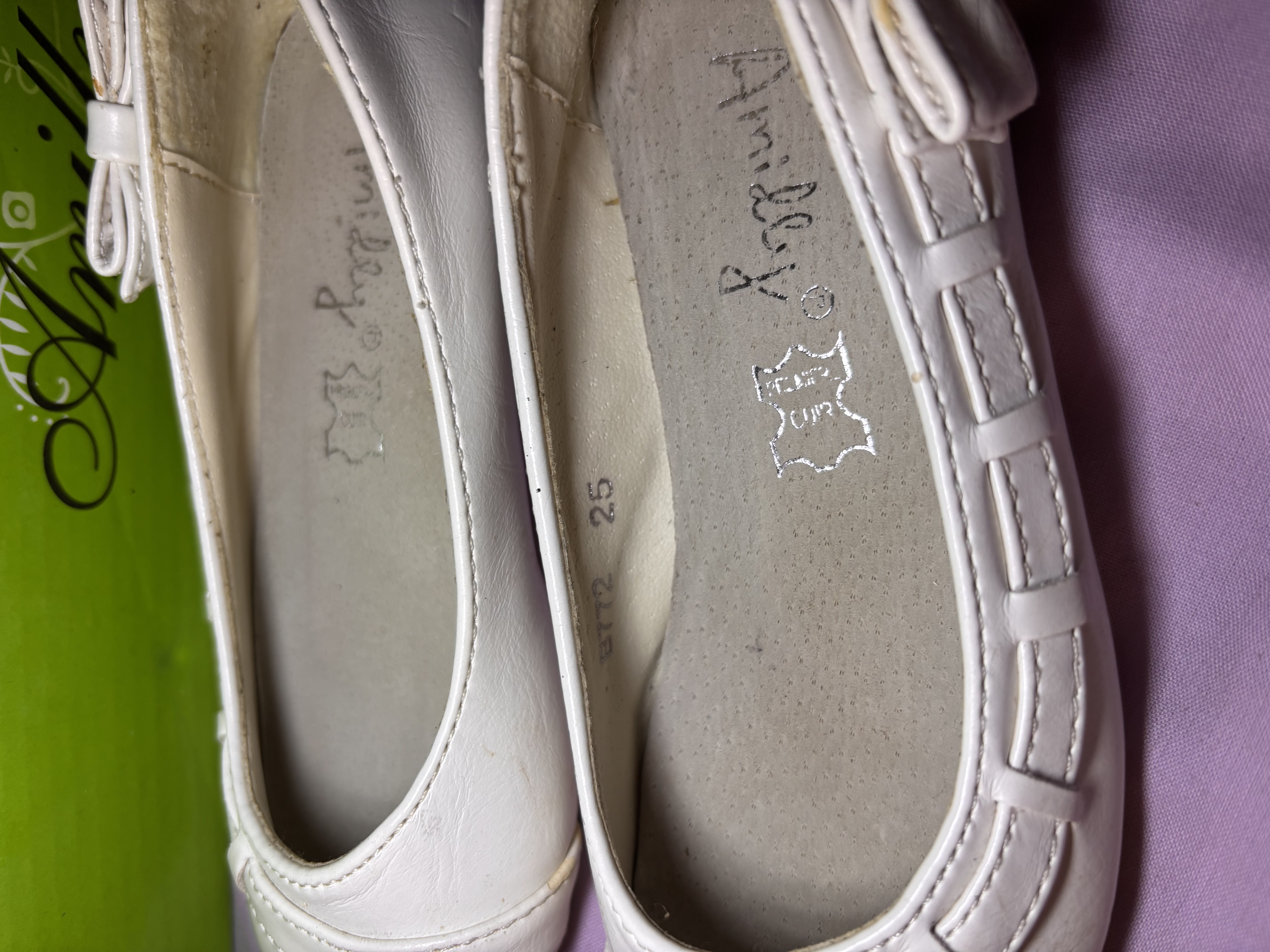 Ballerine T25 baptême en cuir