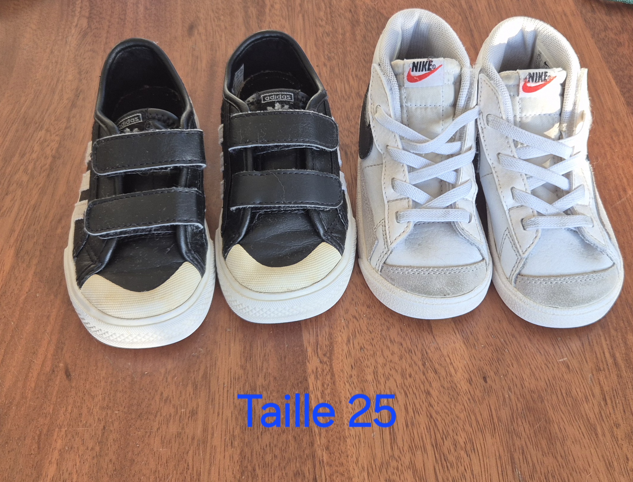 Baskets nike et adidas