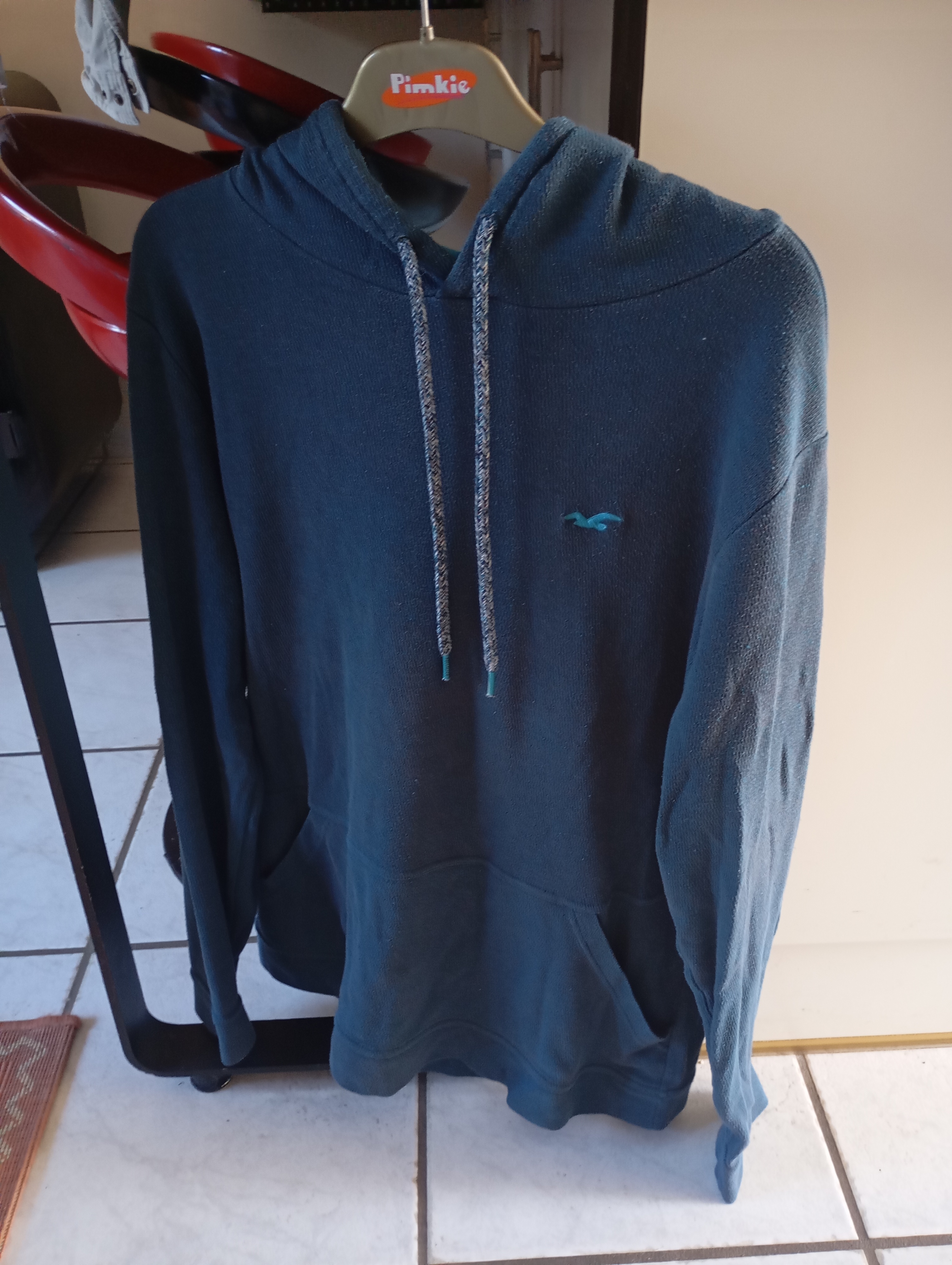 Sweat capuche homme bleu vert