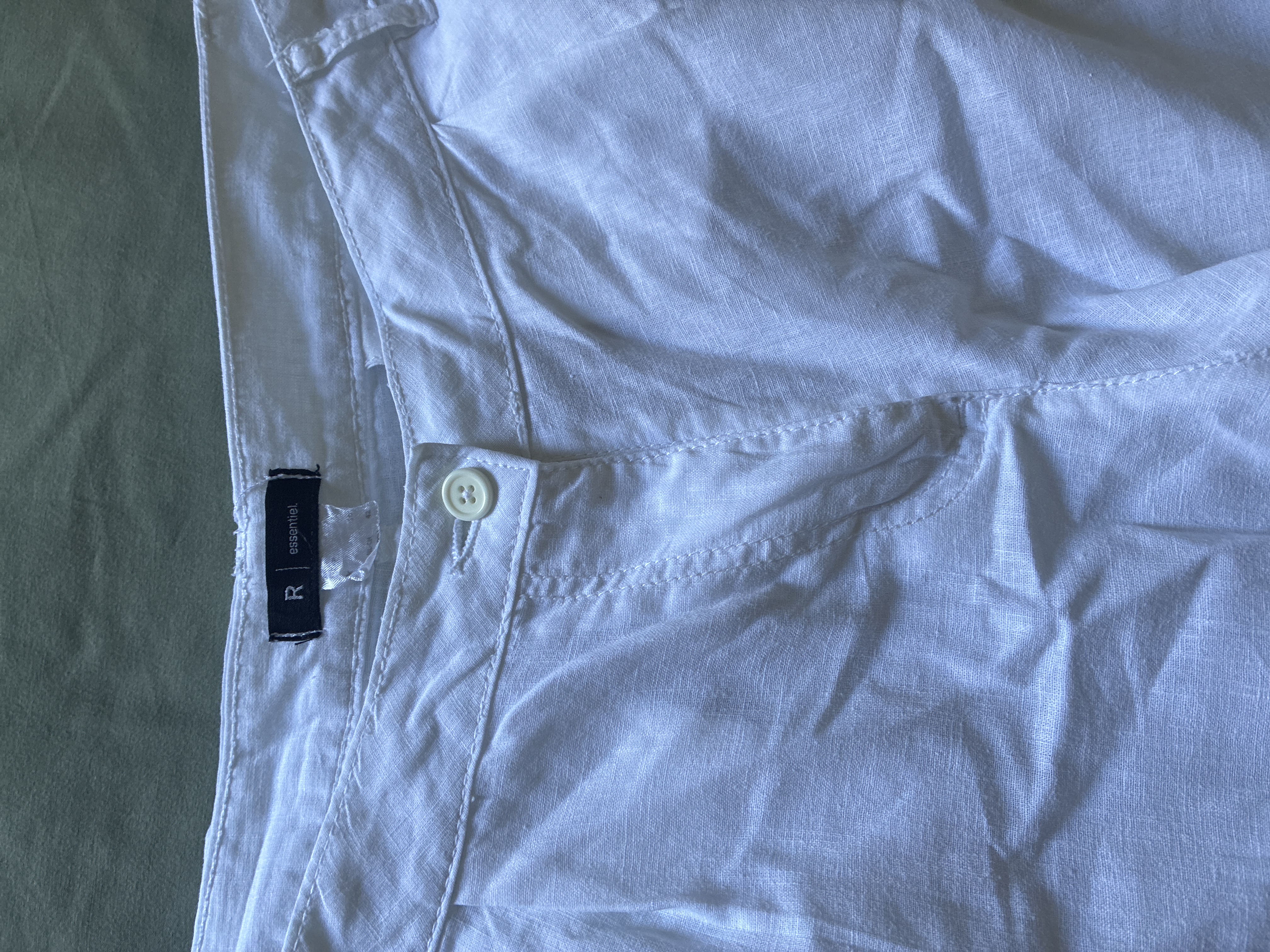 Pantalon blanc lin et coton taille 44