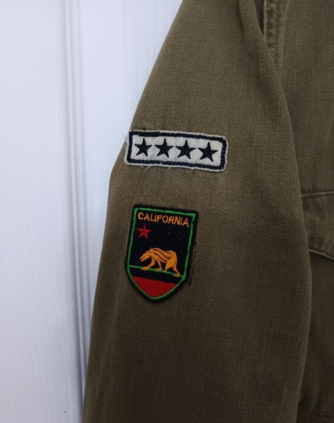 Veste en jean kaki