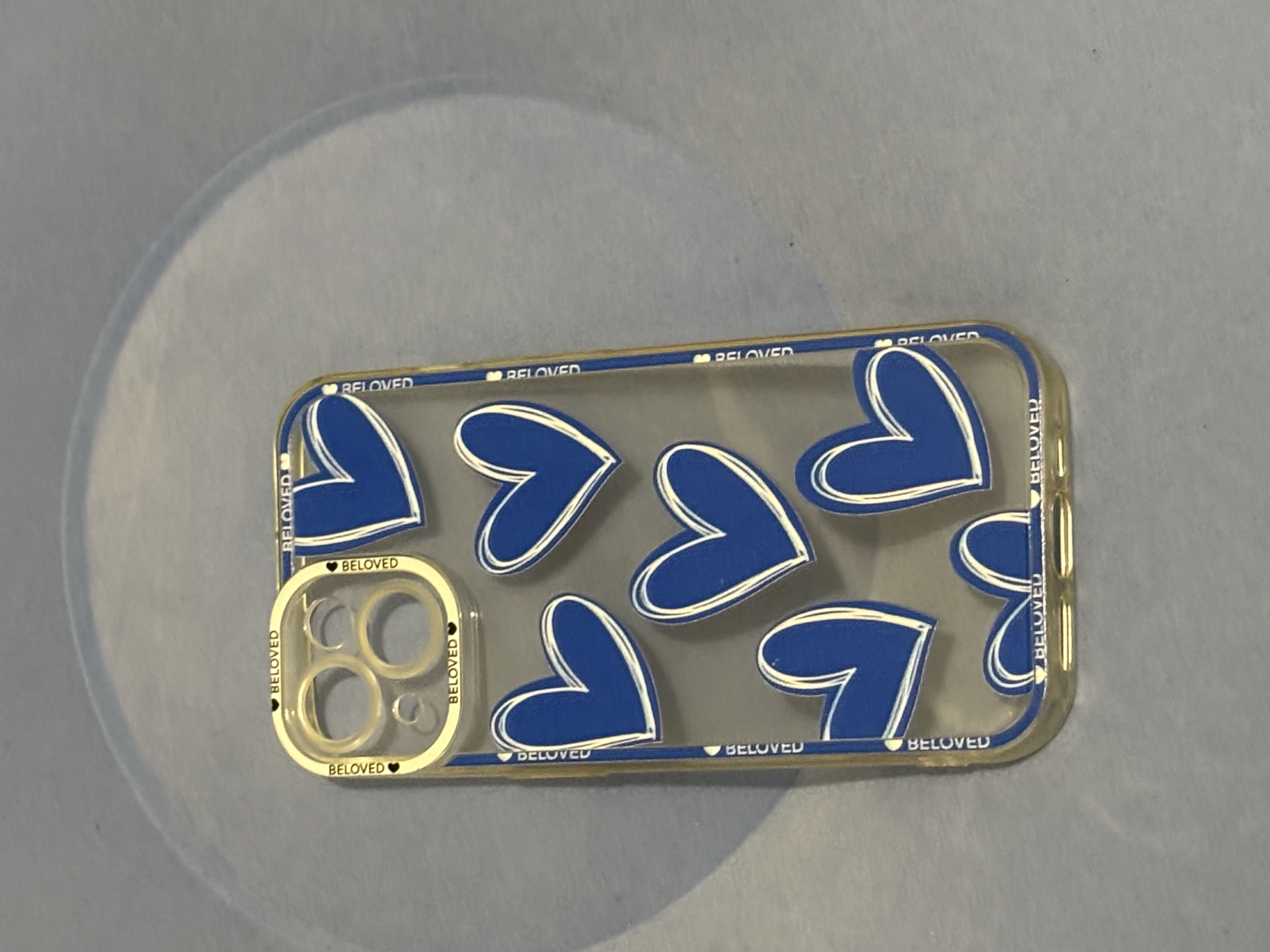 Coque IPhone 15 Motif Cœur Bleu — BeLoveled — La Réunion