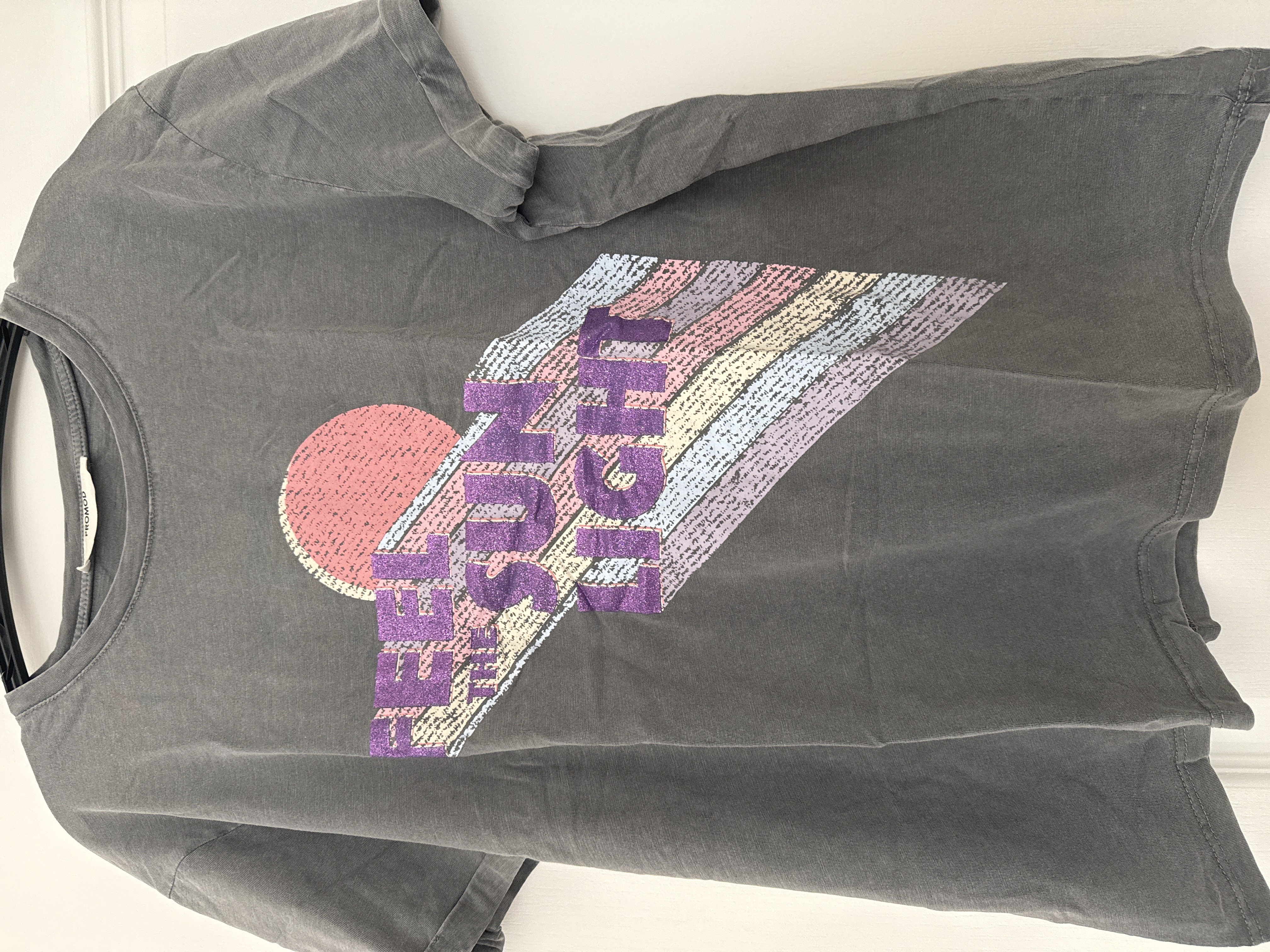 TEE shirt gris imprimé pailleté Promod M