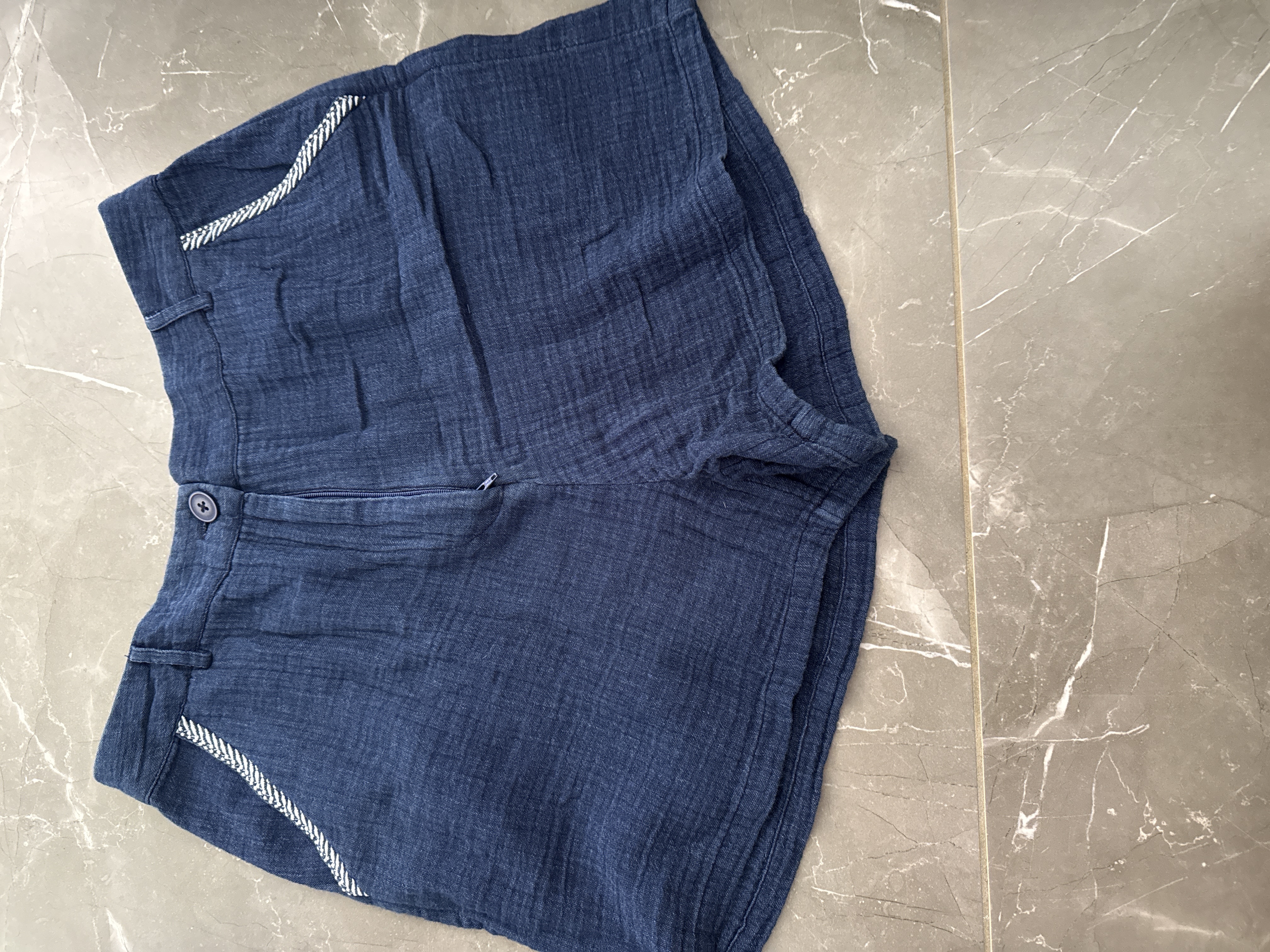 Short gaz de coton bleu Promod 38