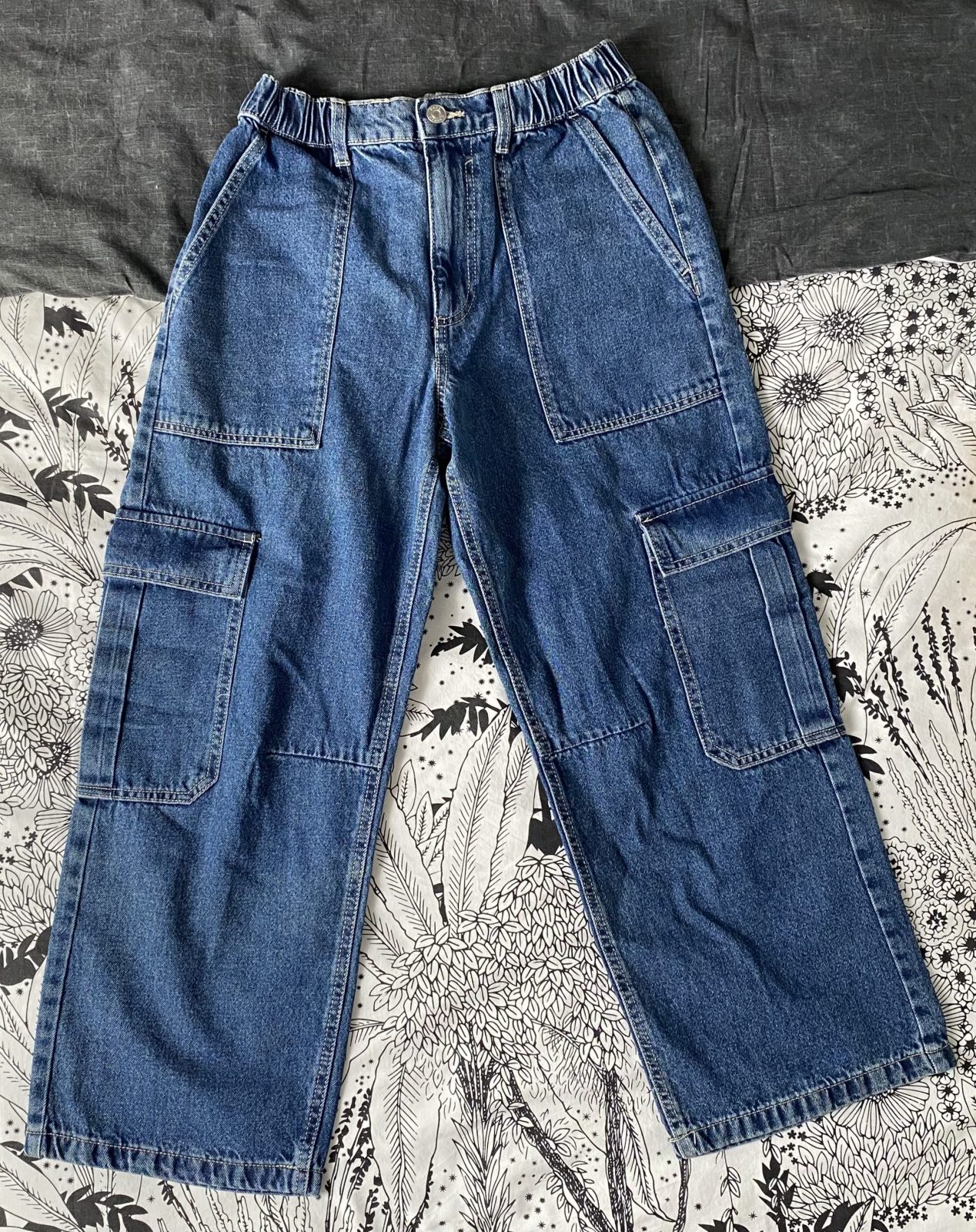 Jean cargo/baggy bleu ASOS PETITE