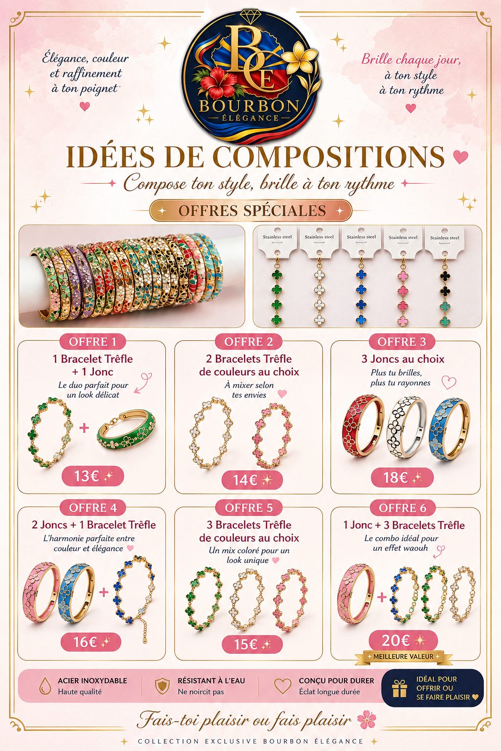 Jonc Thaïlandais & bracelet fleur