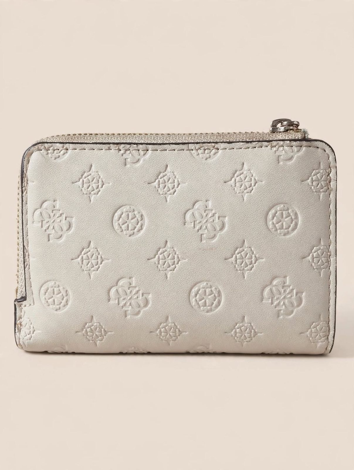 Petit portefeuille GUESS blanc cassé / beige clair - Monogramme