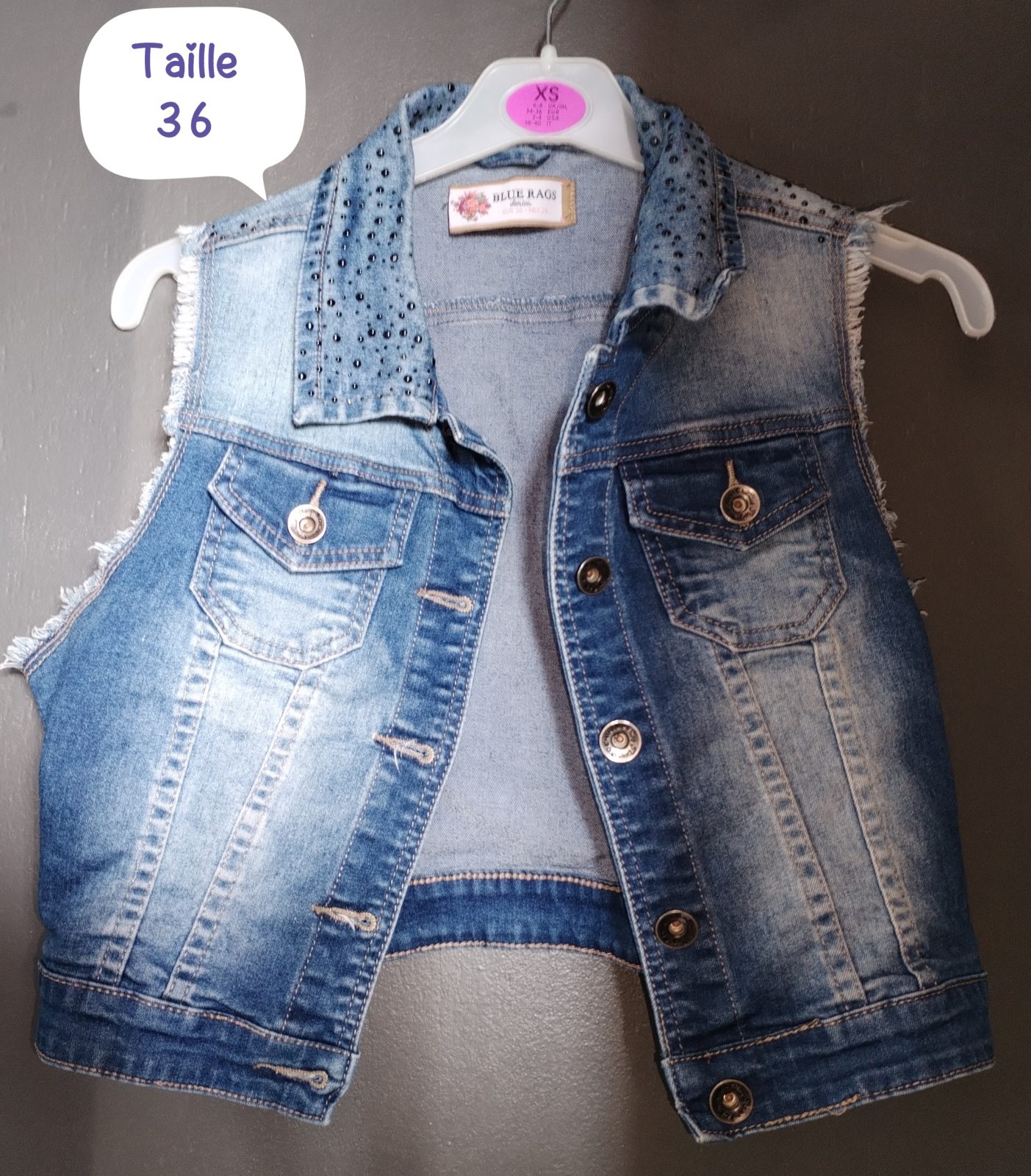 Gilet court en jean – Taille 36