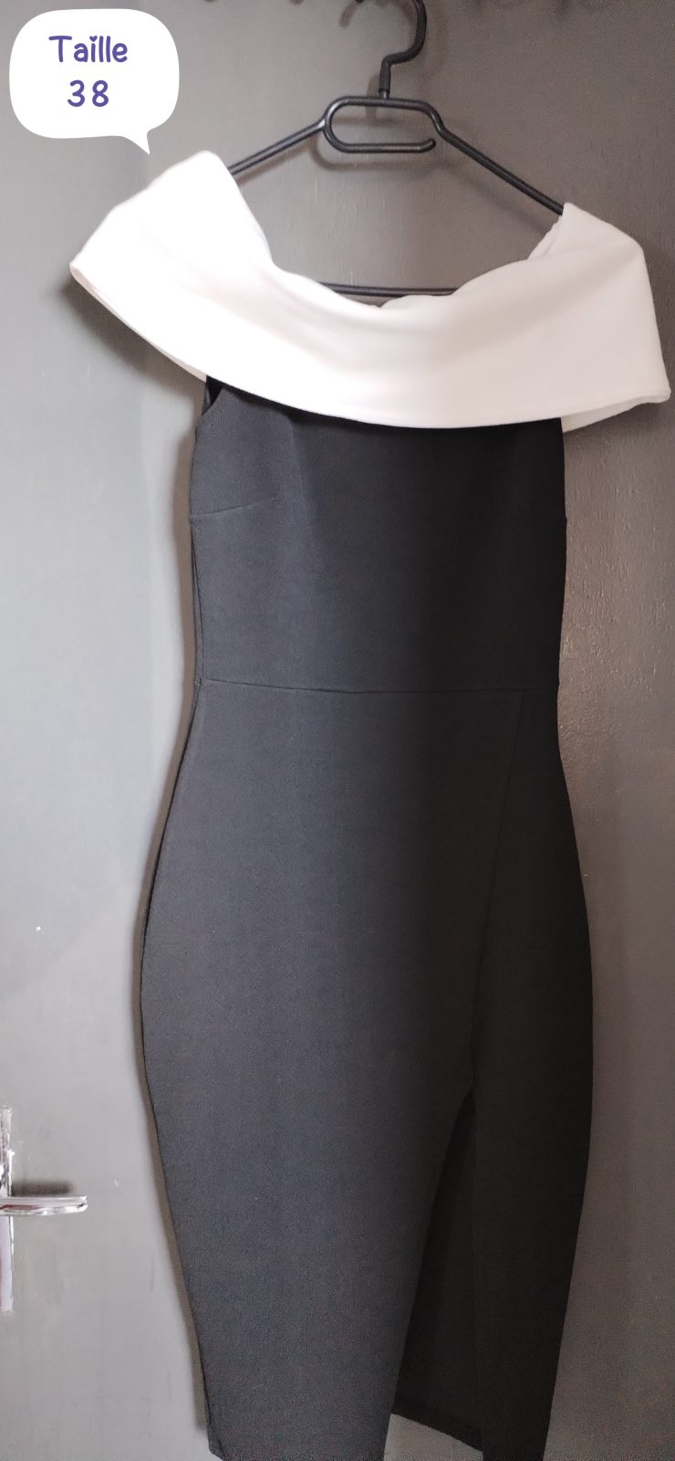 Robe de soirée noire et blanche Taille 38