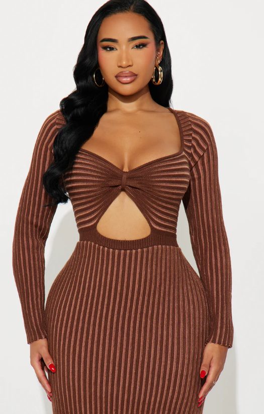Robe pull maron en taille M — La Réunion