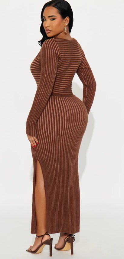 Robe pull maron en taille M