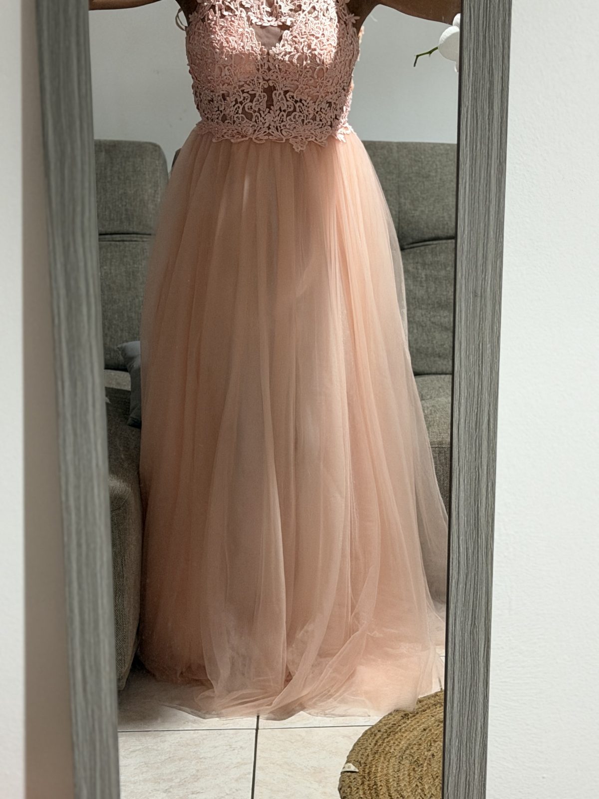 Robe de cortège rose poudré — La Réunion