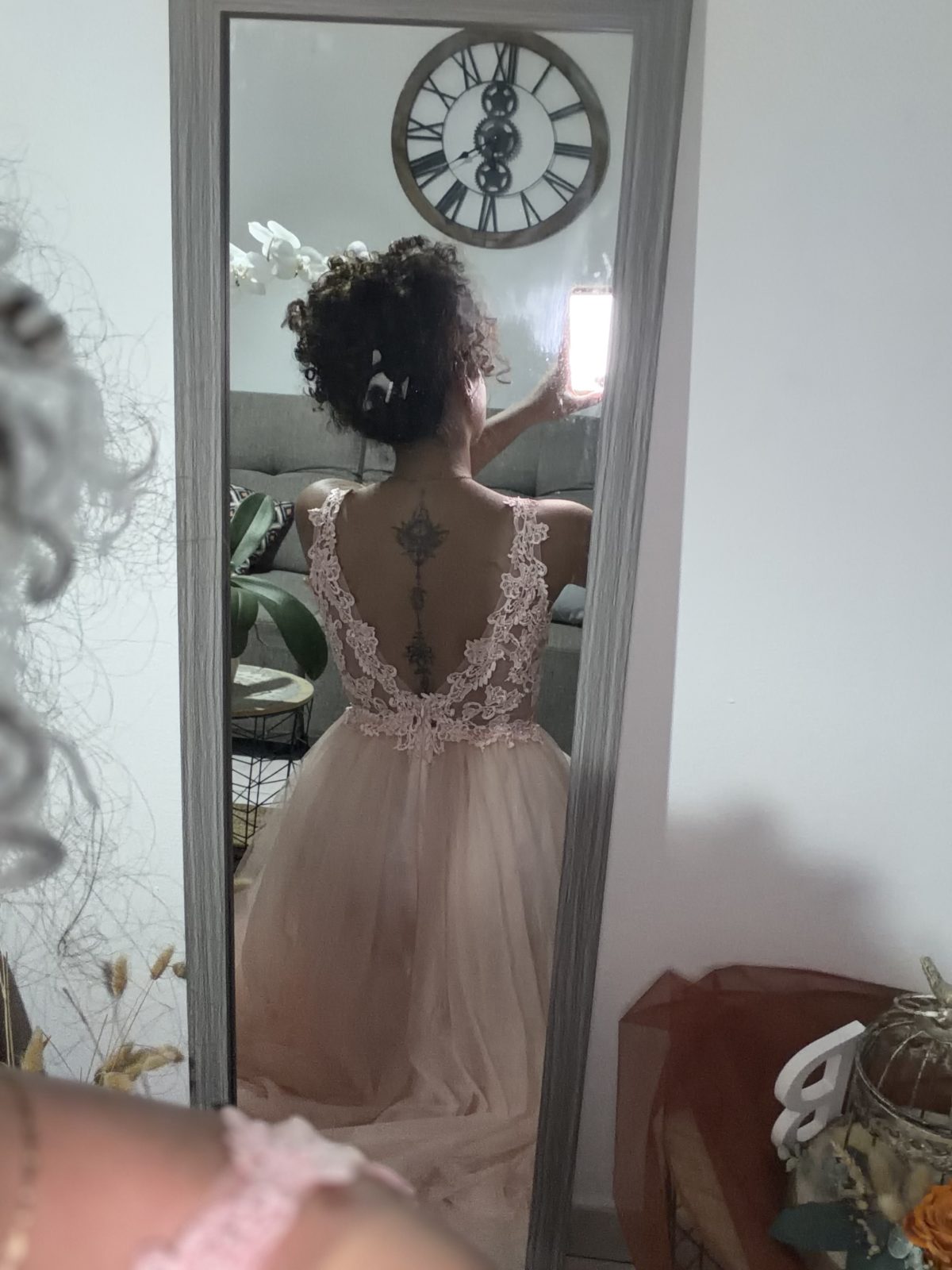 Robe de cortège rose poudré
