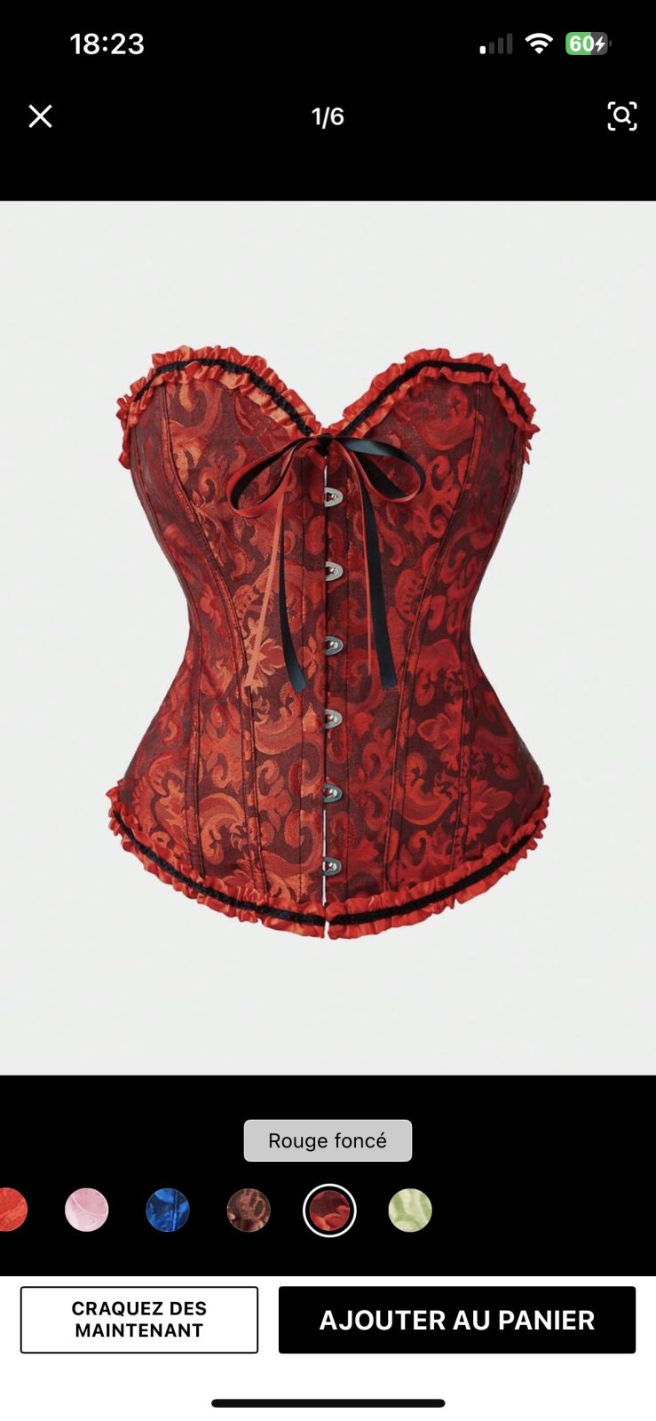 Corset rouge et noir M — La Réunion