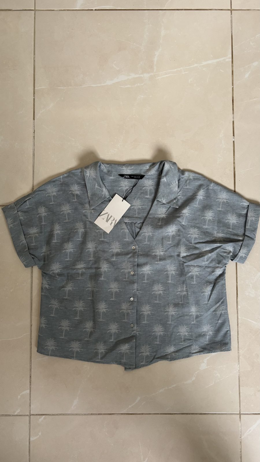 Chemisier bleu gris Zara neuf avec étiquette