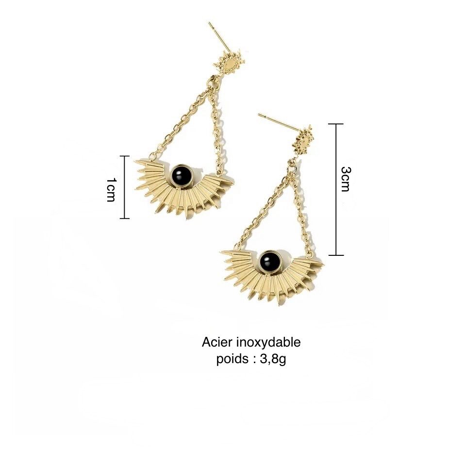 boucles d'oreilles demi lune pendantes