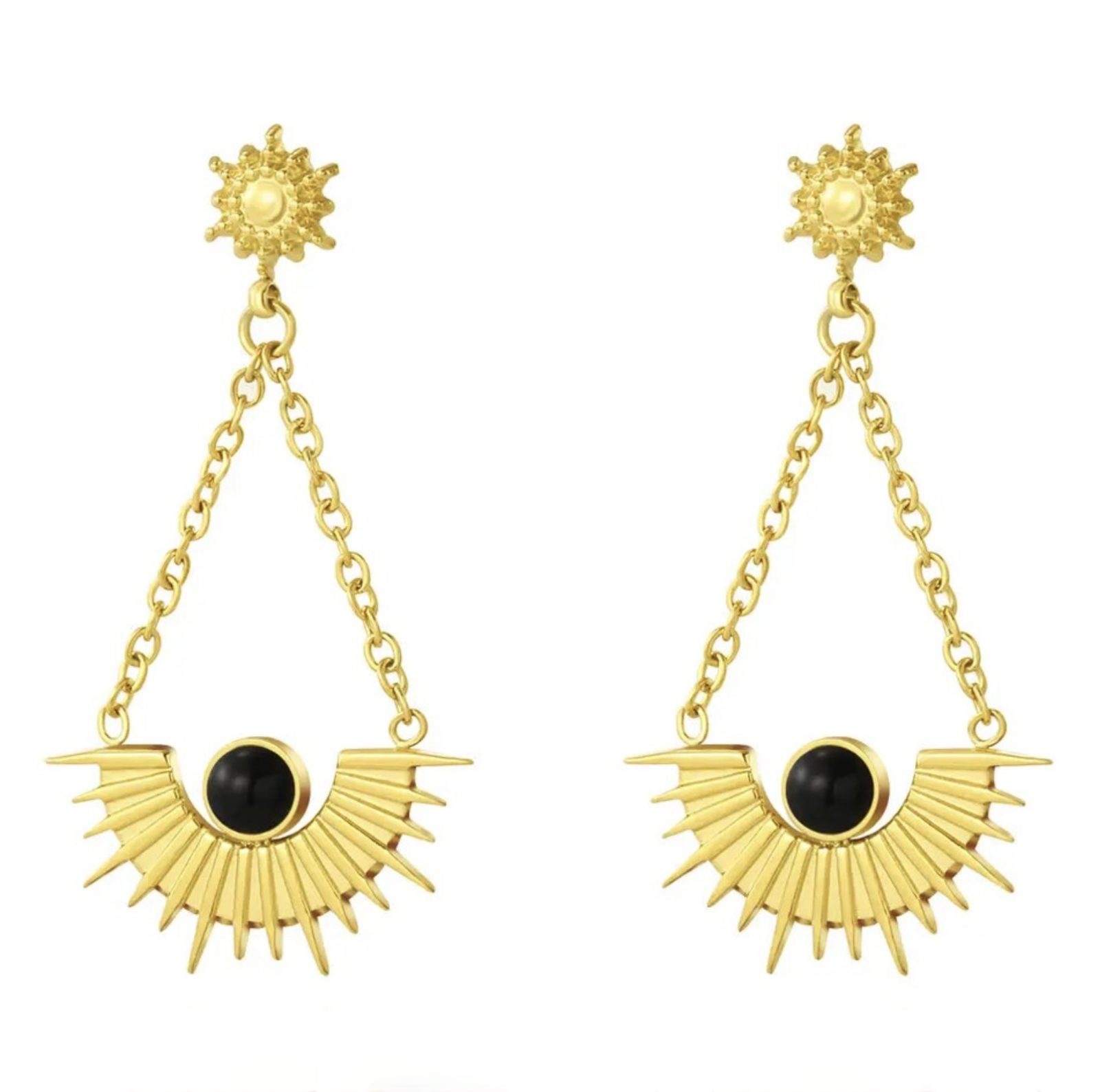 boucles d'oreilles demi lune pendantes