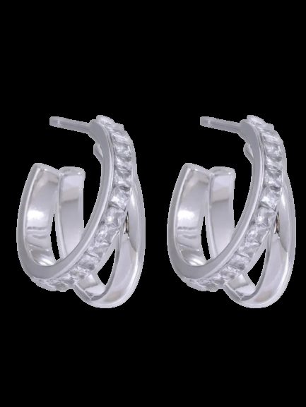 Boucles d'oreilles strass acier inoxydable