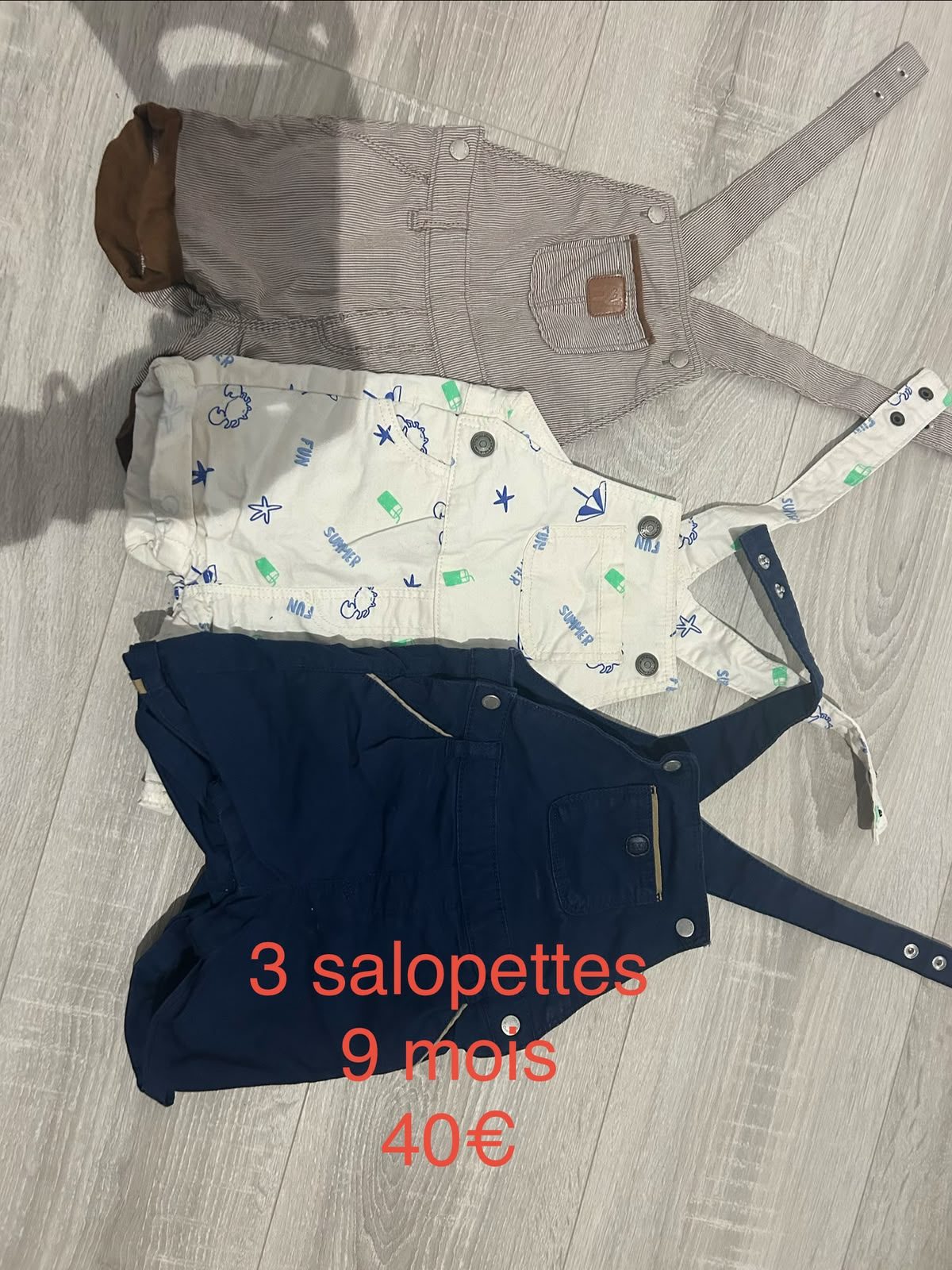 Lot de salopettes 9 mois