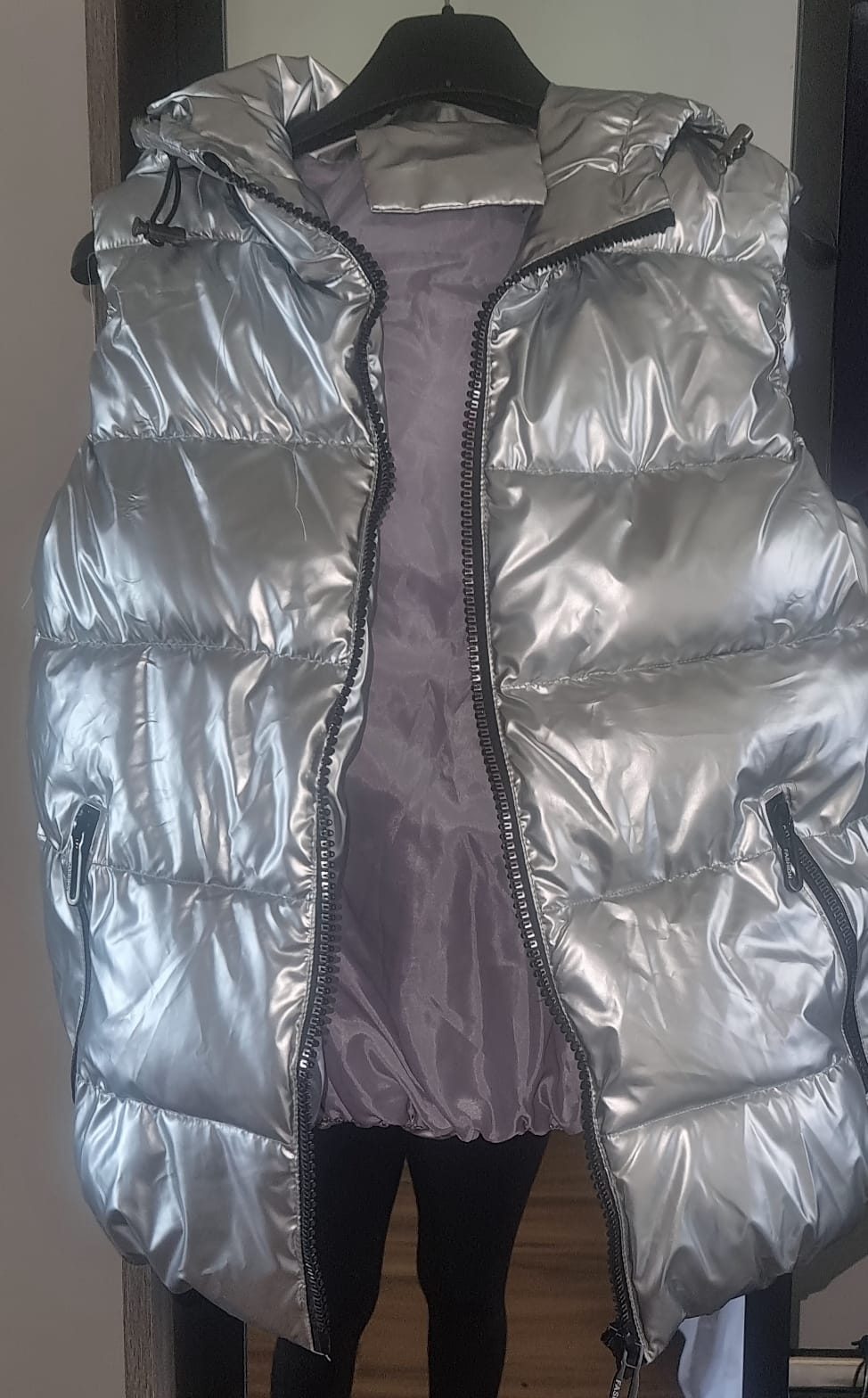 VESTTE À CAPUCHE sans manches -S/Argentée