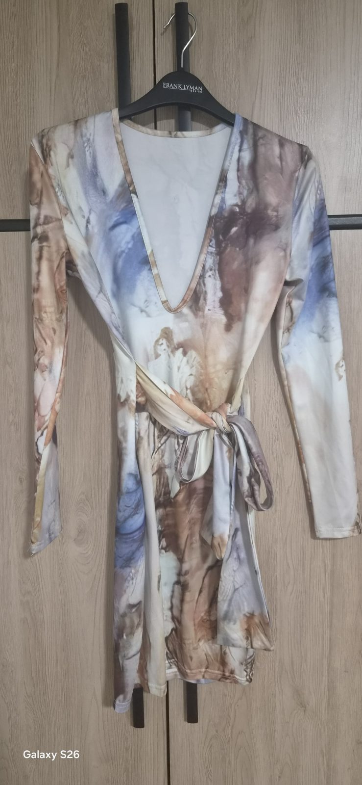 ✨ Sublime Robe Moulante Imprimé Marbré Abstrait ✨
