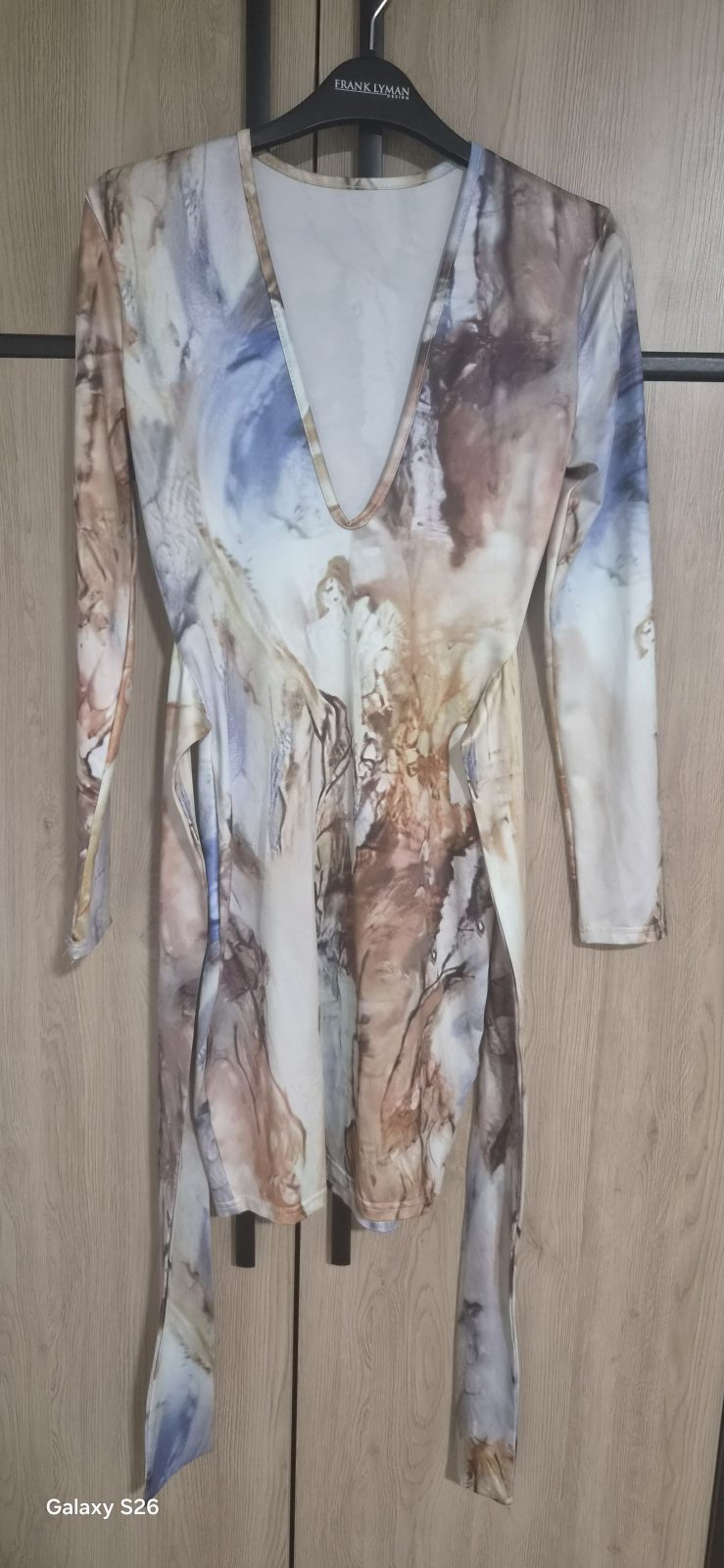 ✨ Sublime Robe Moulante Imprimé Marbré Abstrait ✨