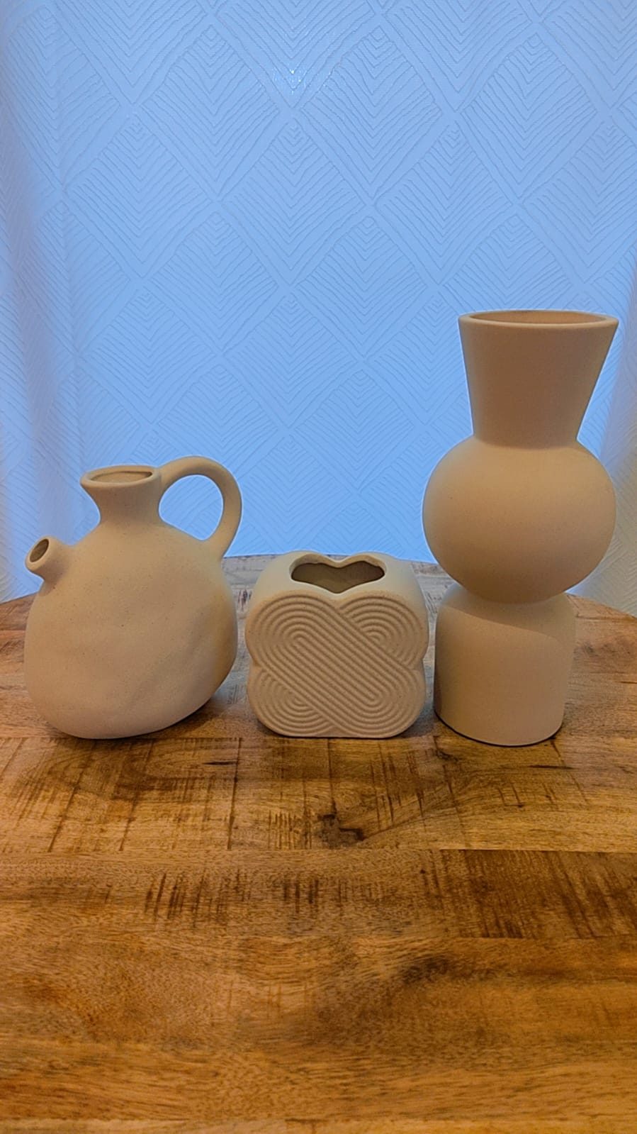 ENSEMBLE DE 3 VASES & OBJETS DÉCORATIFS – STYLE BOHÈME CHIC — La Réunion