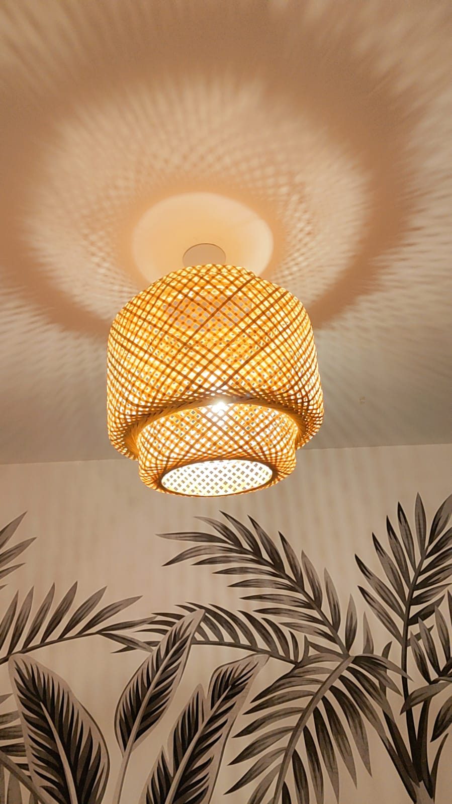 MAGNIFIQUE LOT DE 6 SUSPENSIONS EN BAMBOU TRESSÉ – STYLE BOHÈME CHIC