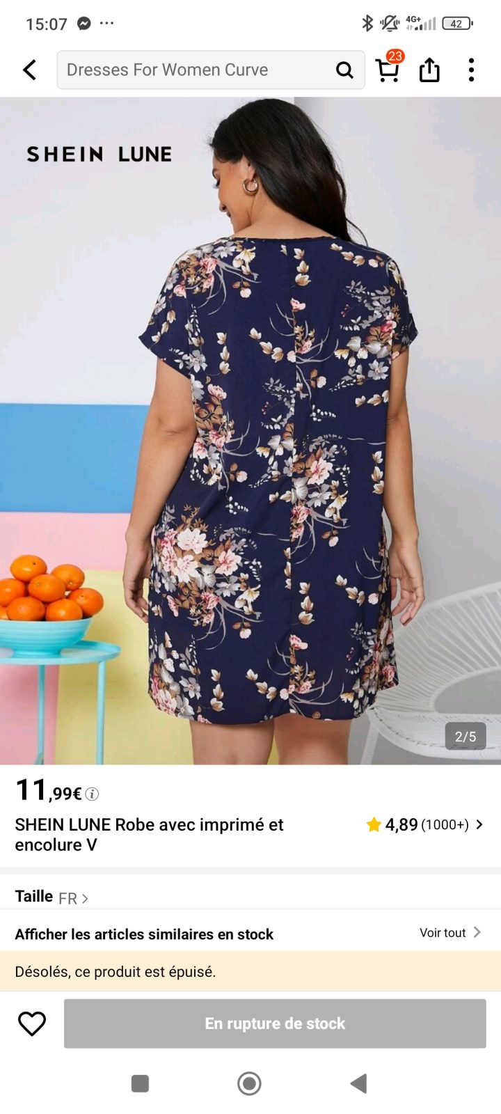 Robe fleuri bleu