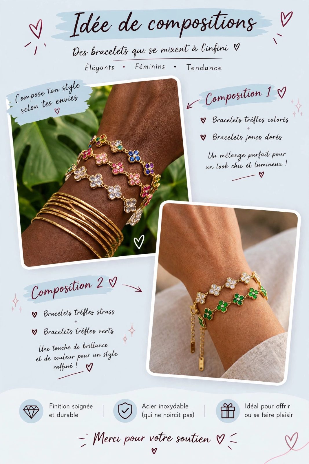 BRACELETS TRÈFLE PORTE-BONHEUR