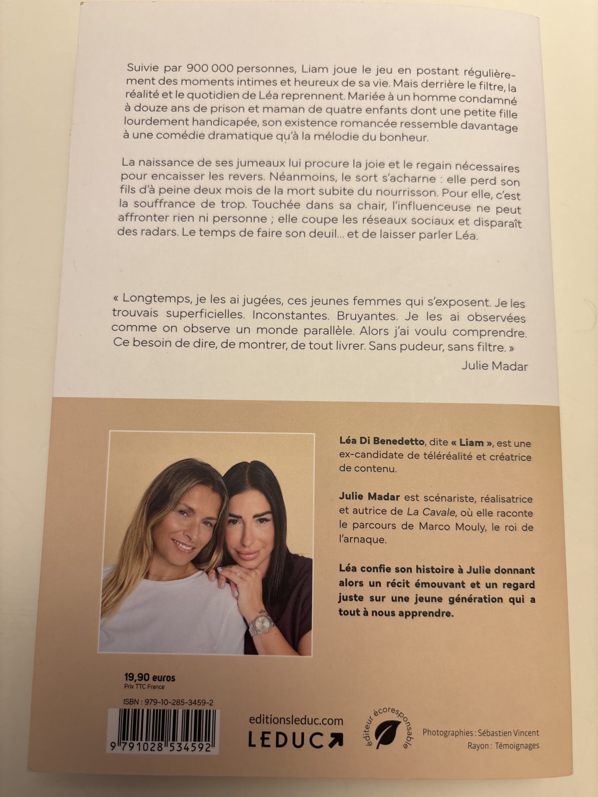 Livre autobiographique Liam