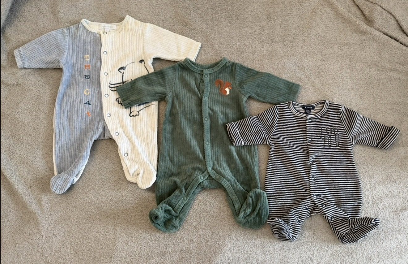 Lot de 6 pyjamas chaud bébé - 0 mois