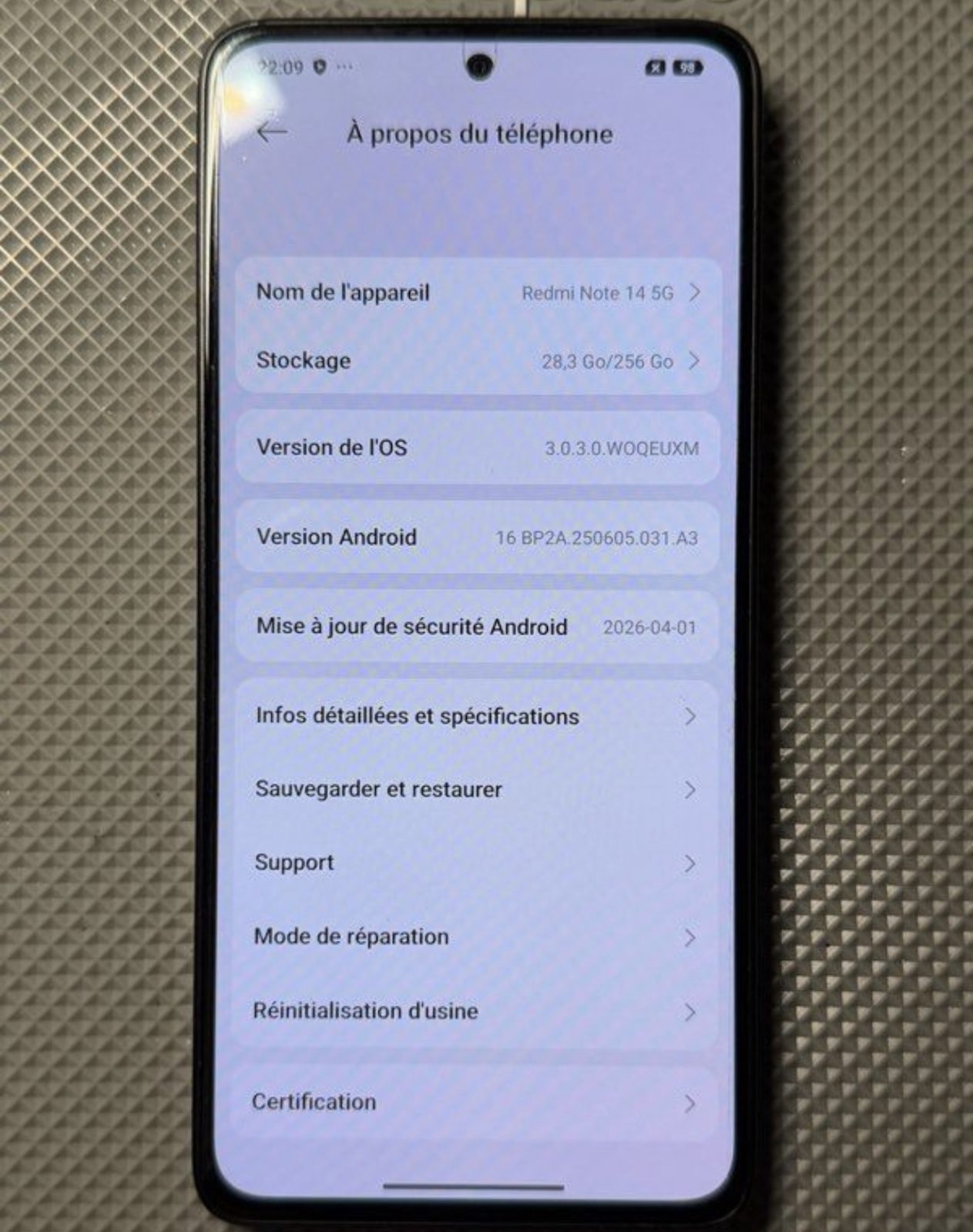 Redmi Note 14 5G – 256 Go - très bon état