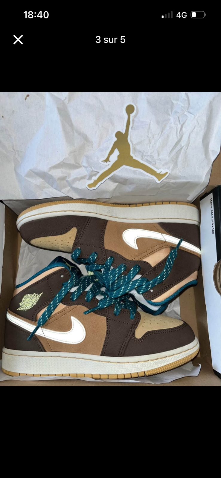 Air Jordan 1 Mid marron et bleu sarcelle, Nike