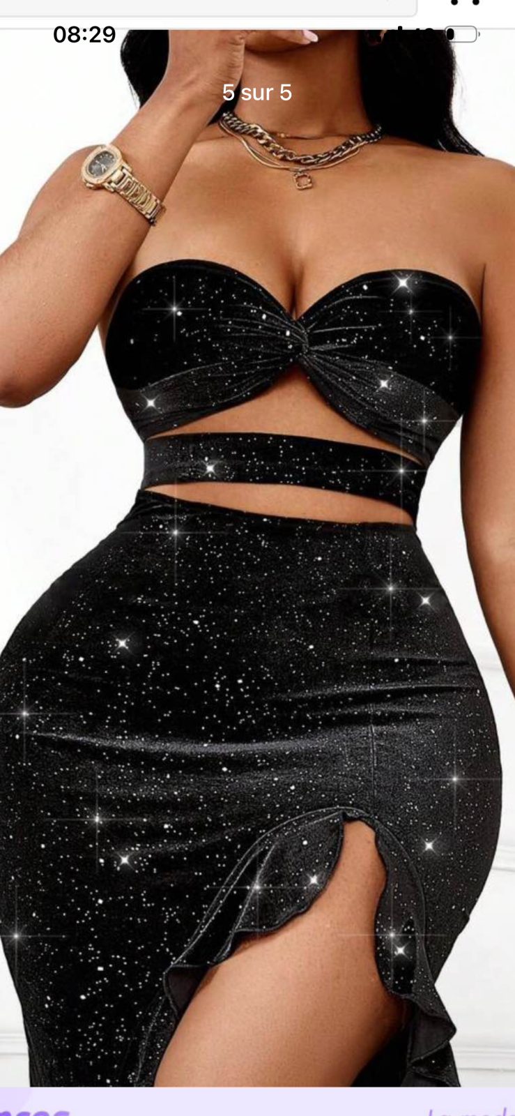 robe noire pailletée