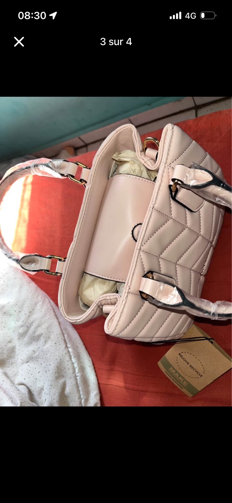 Sac à main Valentino rose poudré matelassé neuf