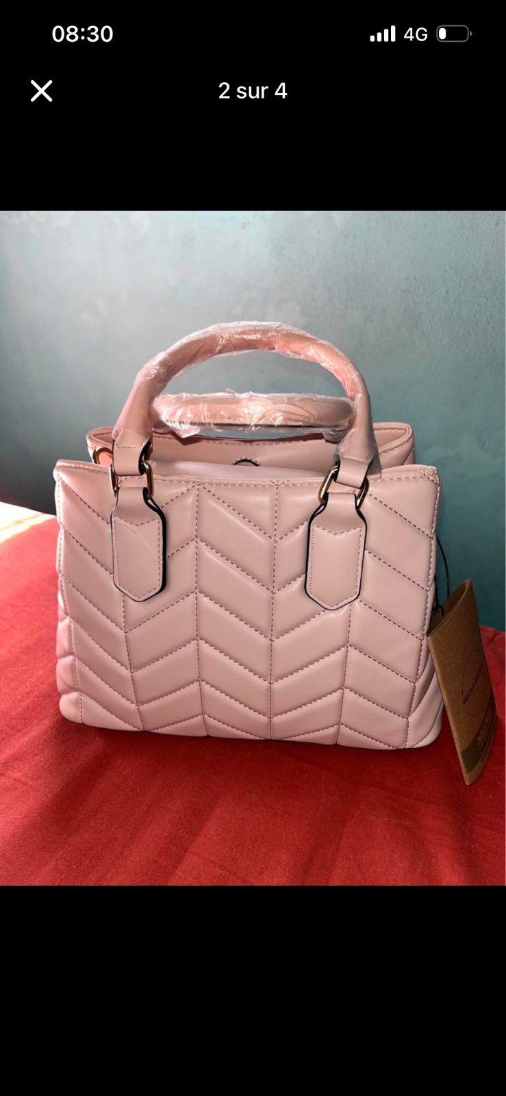 Sac à main Valentino rose poudré matelassé neuf