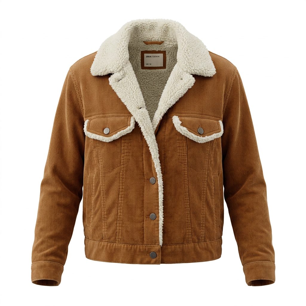 Veste en velours côtelé marron doublée sherpa – ASOS Denim — ASOS — La Réunion
