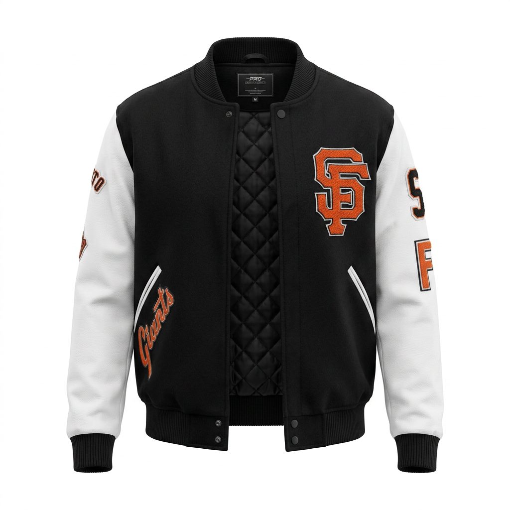 Blouson teddy San Francisco Giants MLB noir et blanc - Taille M à XXL - Neuf