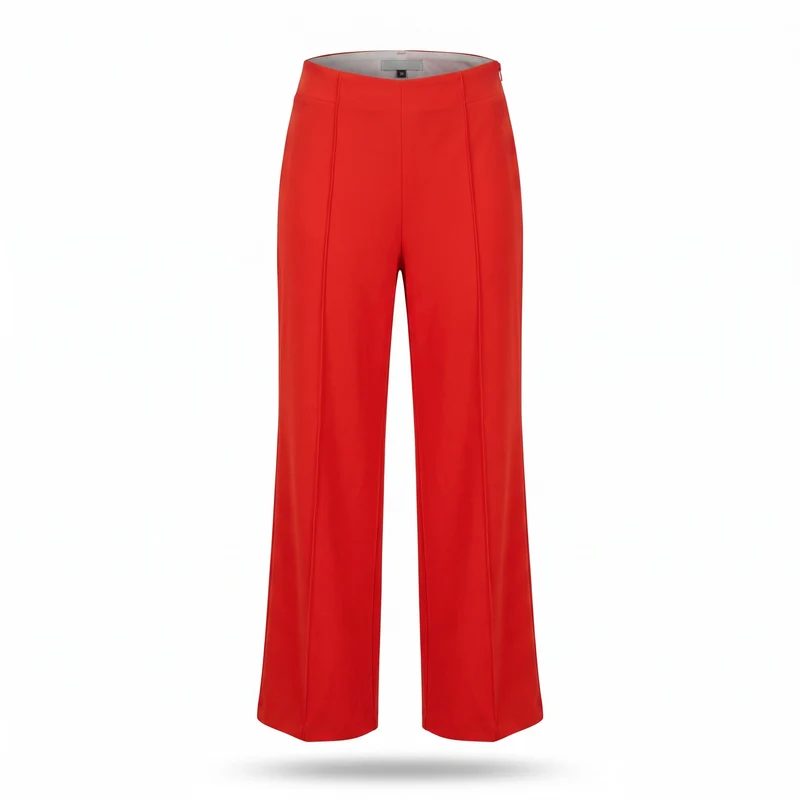 Pantalon tailleur rouge Morgan taille haute coupe droite - Taille 40 - Comme neuf