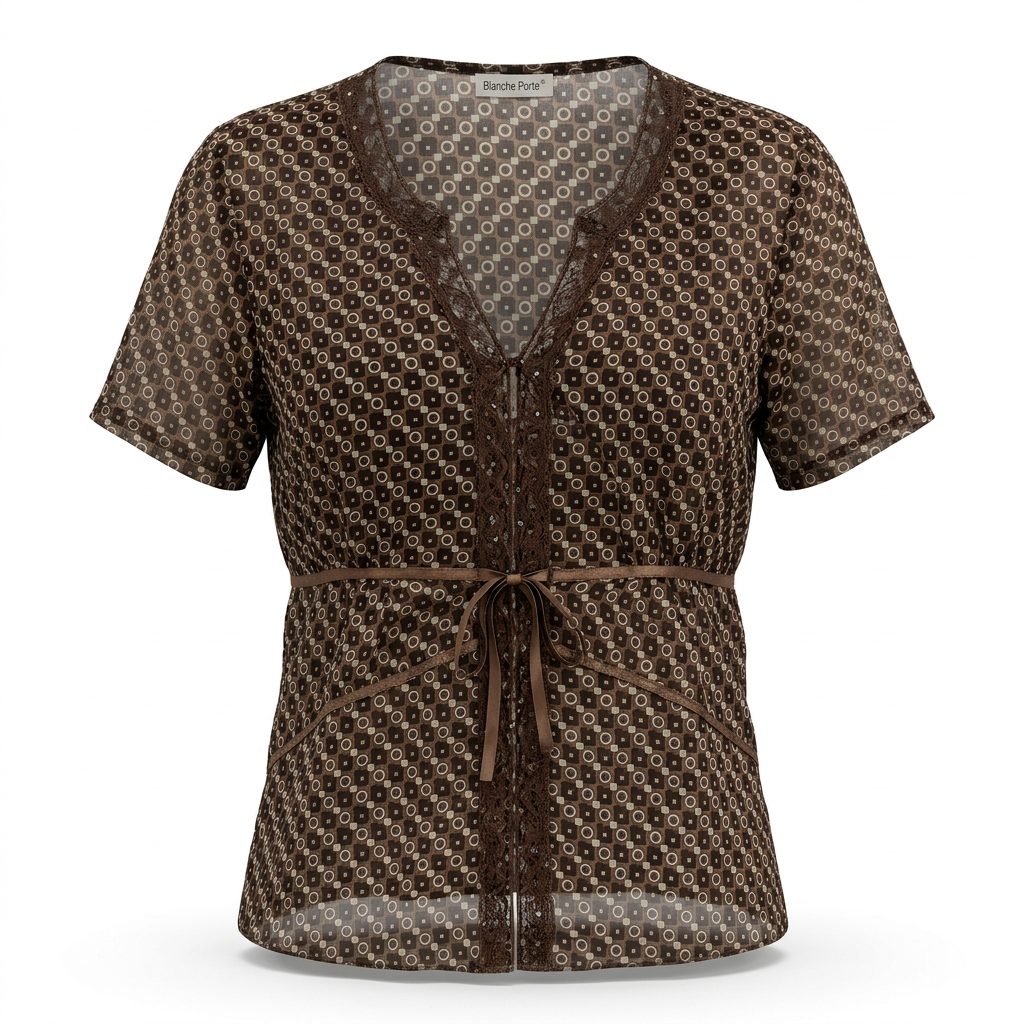 Haut marron léger et transparent Blancheporte - Taille 40 (L)