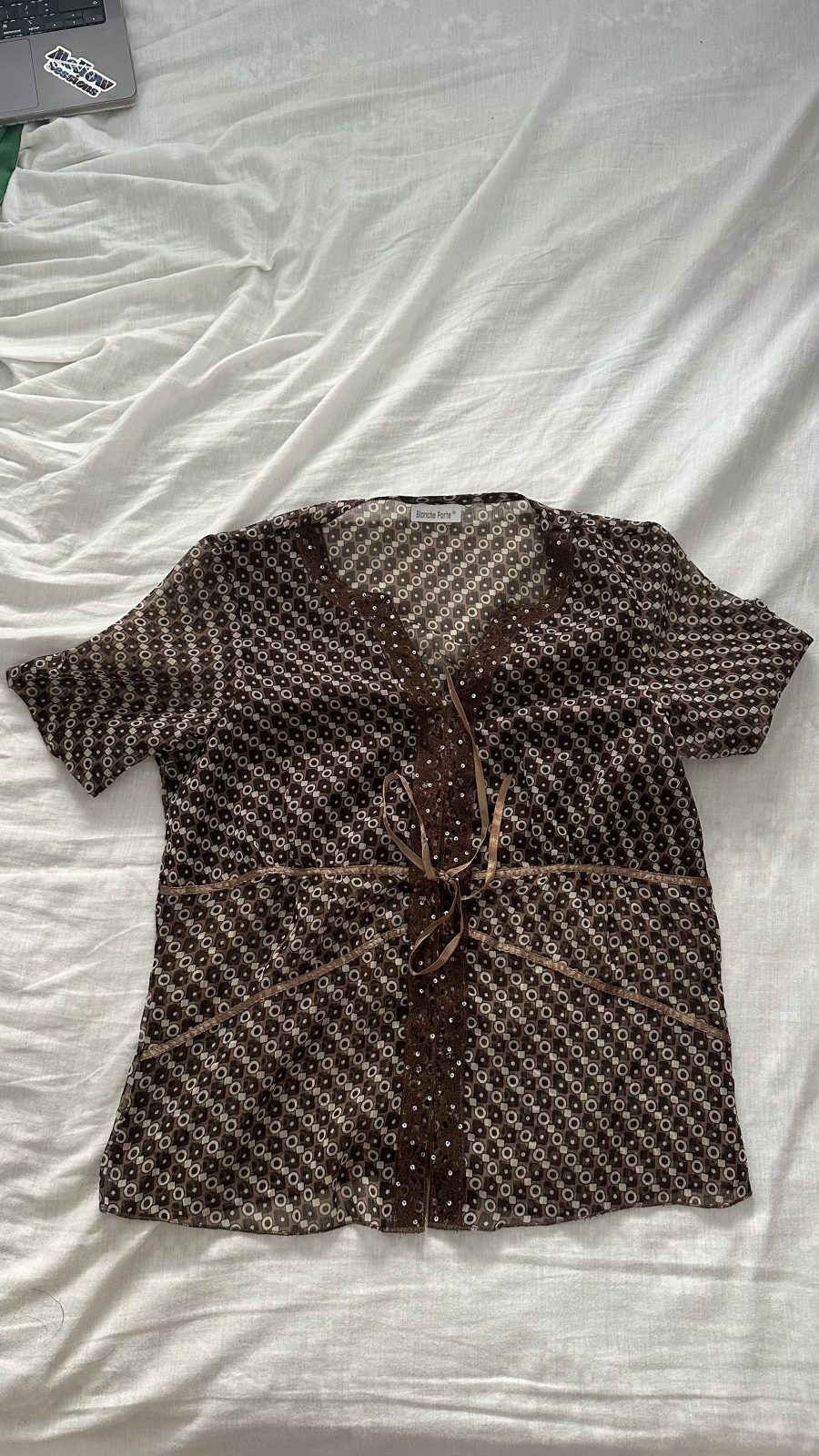 Haut marron léger et transparent Blancheporte - Taille 40 (L)