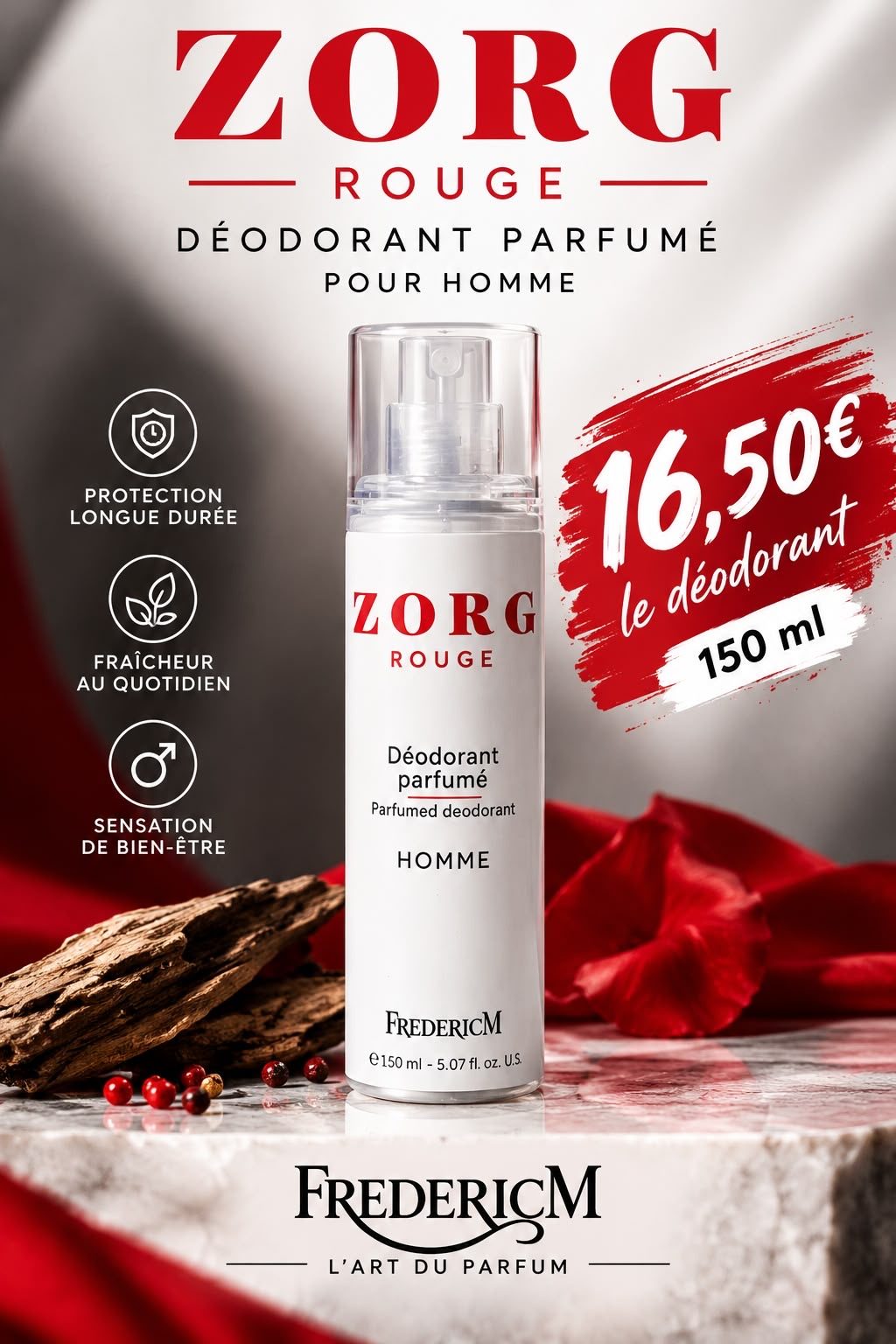 Déodorant parfumé Zorg Rouge