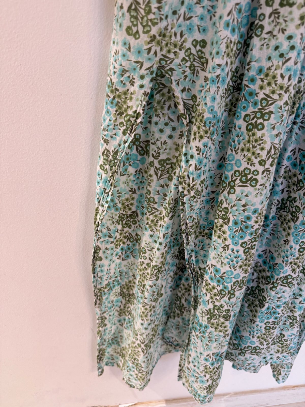 Robe longue fleurie bleu et vert Laraethnics