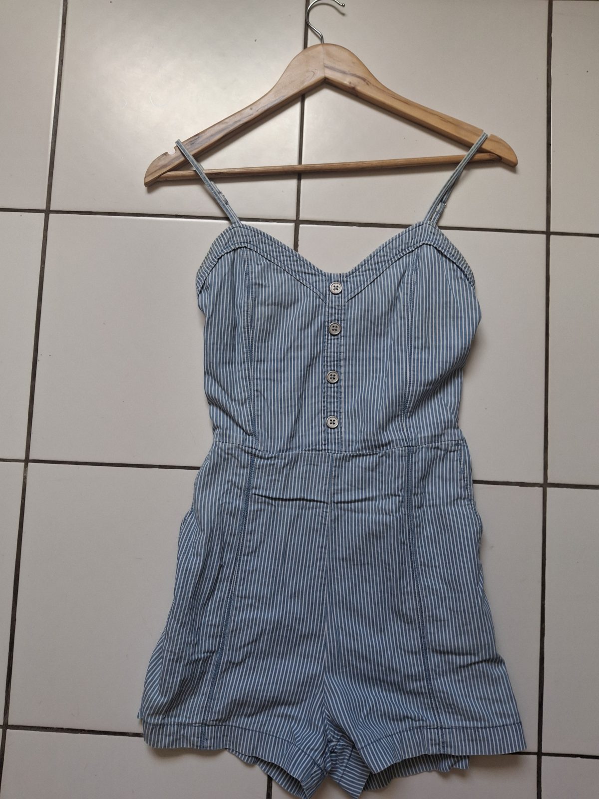 Combi short bleue rayée taille 34