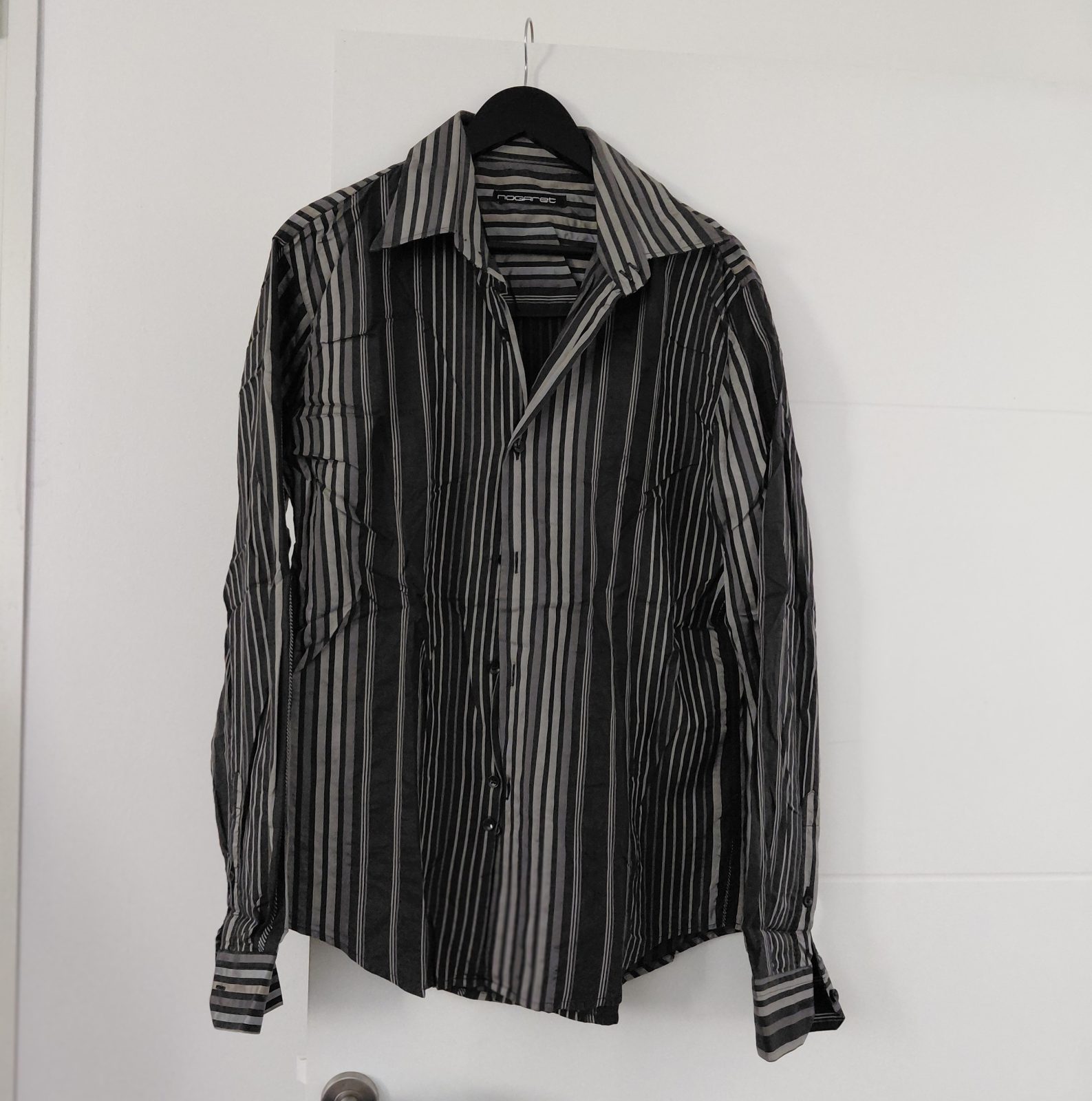 Chemise homme rayée noir et gris Nogaret