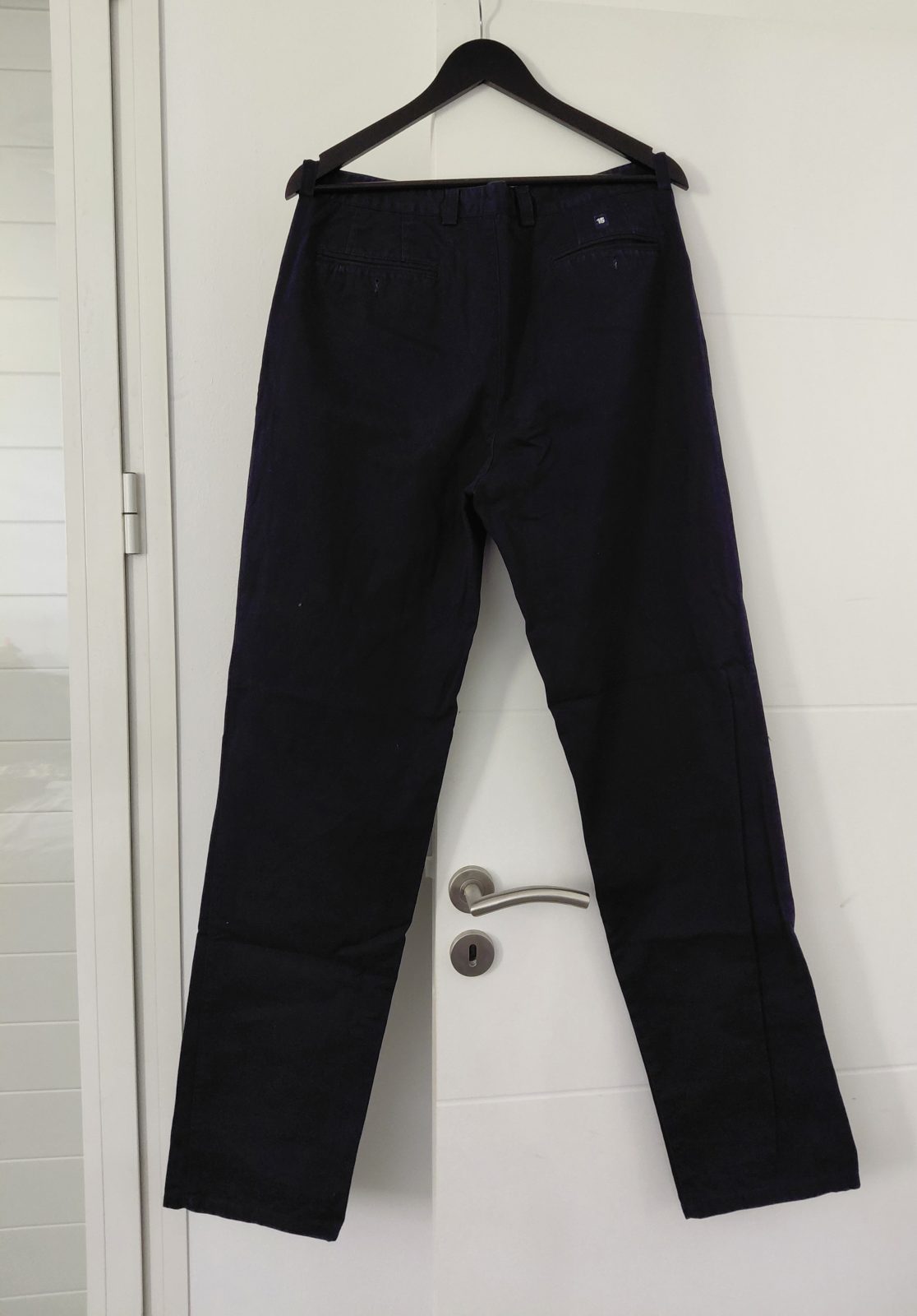 Pantalon homme bleu marine coton - droit