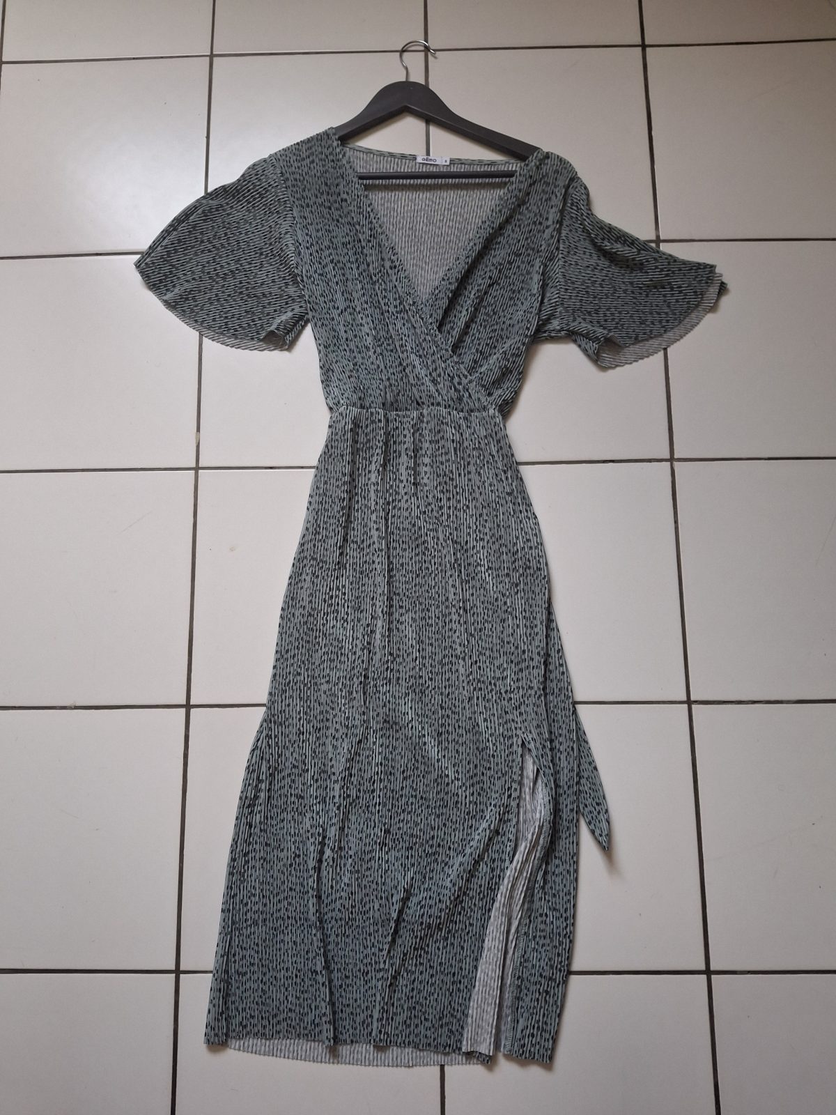 Robe midi grise motif fin GEMO taille S