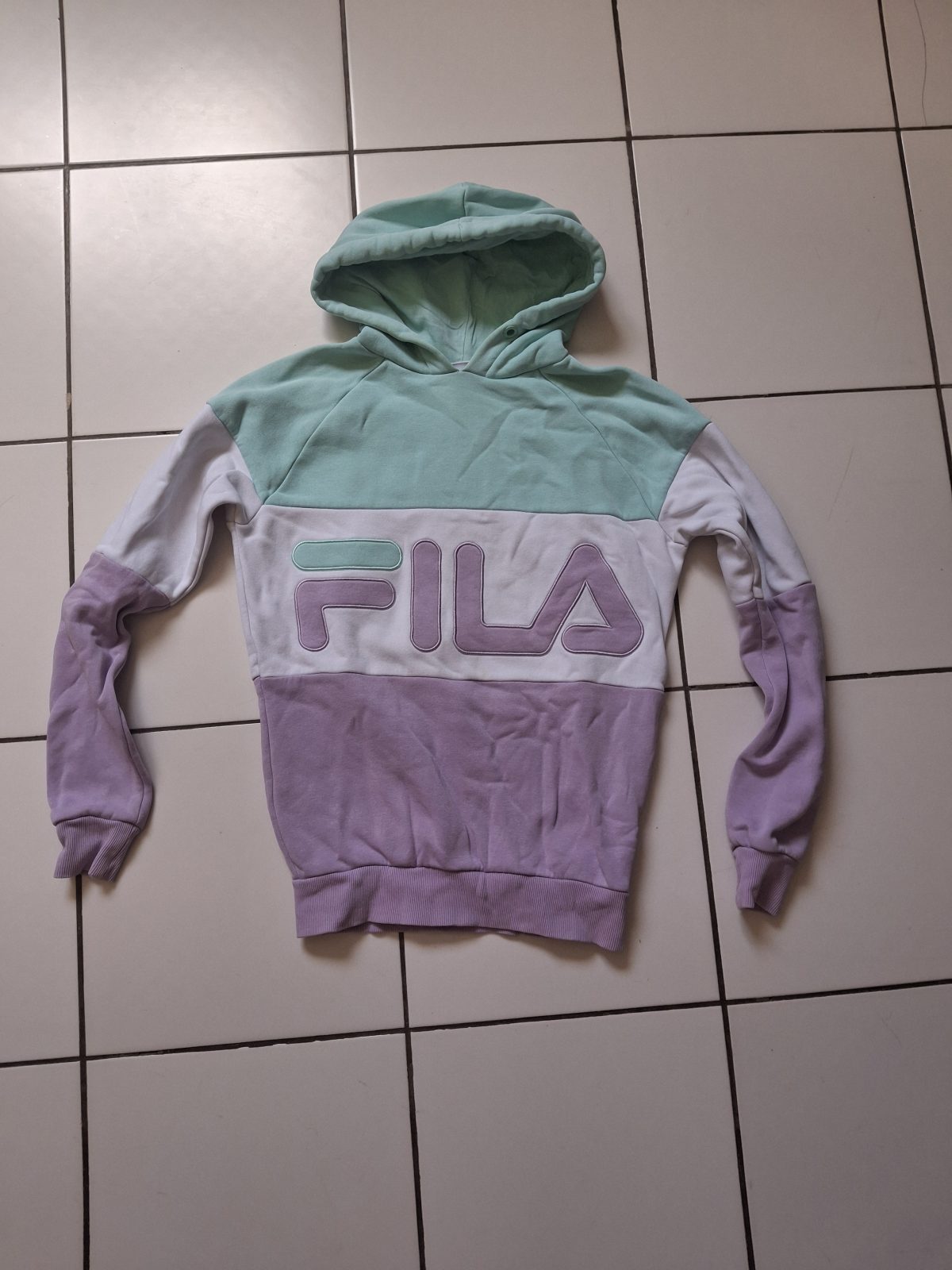 Sweat à capuche Fila bicolore menthe lilas